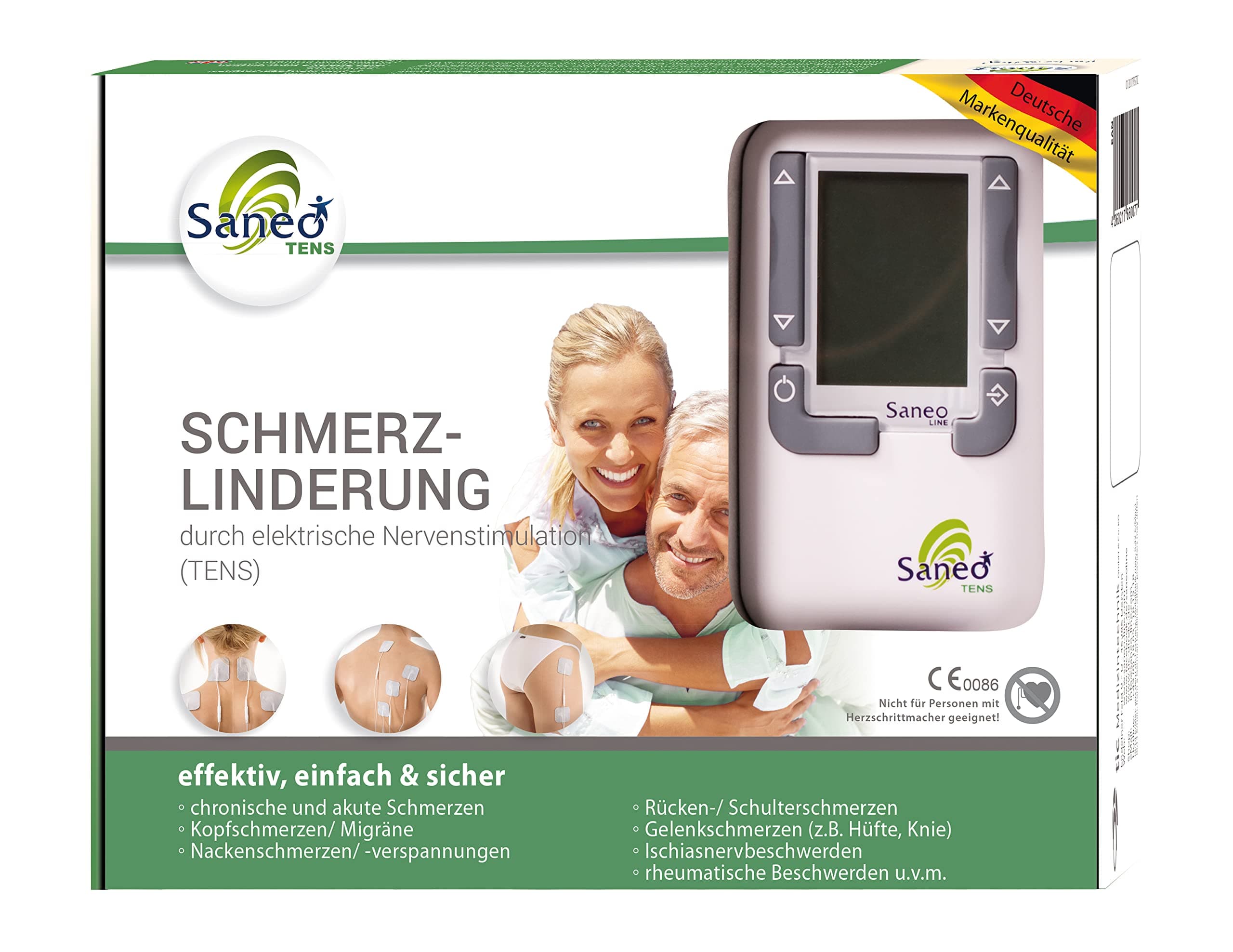 SaneoTENS Pain Relief * tens machine dual channel * tens care * german brand quality * certified medical product