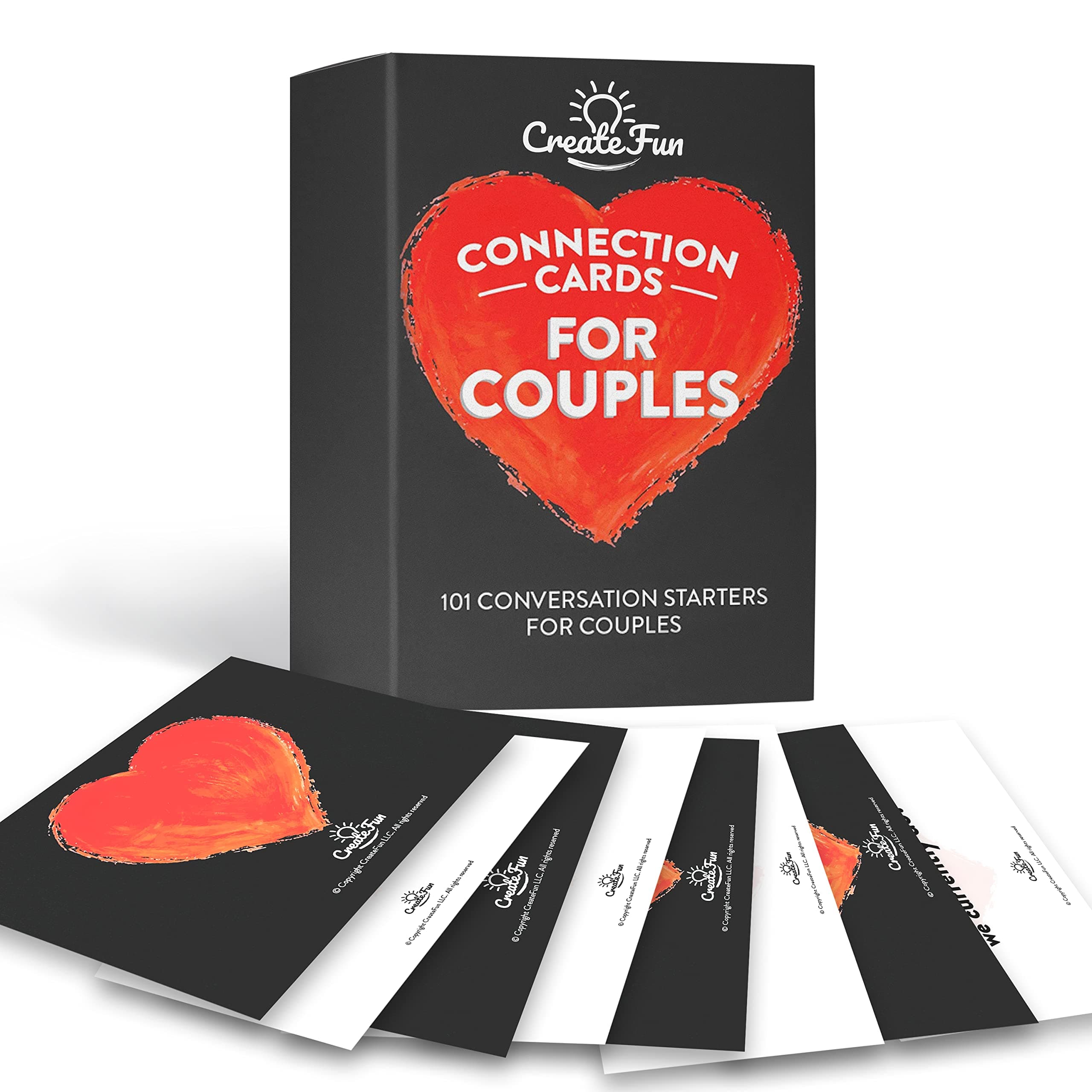 CreateFun Couple Connection Cards - 101 Couples Conversation Starter Cards - Conversation Starter and Question Cards for Engaging and Thought-Provoking Conversations with Your Loved One