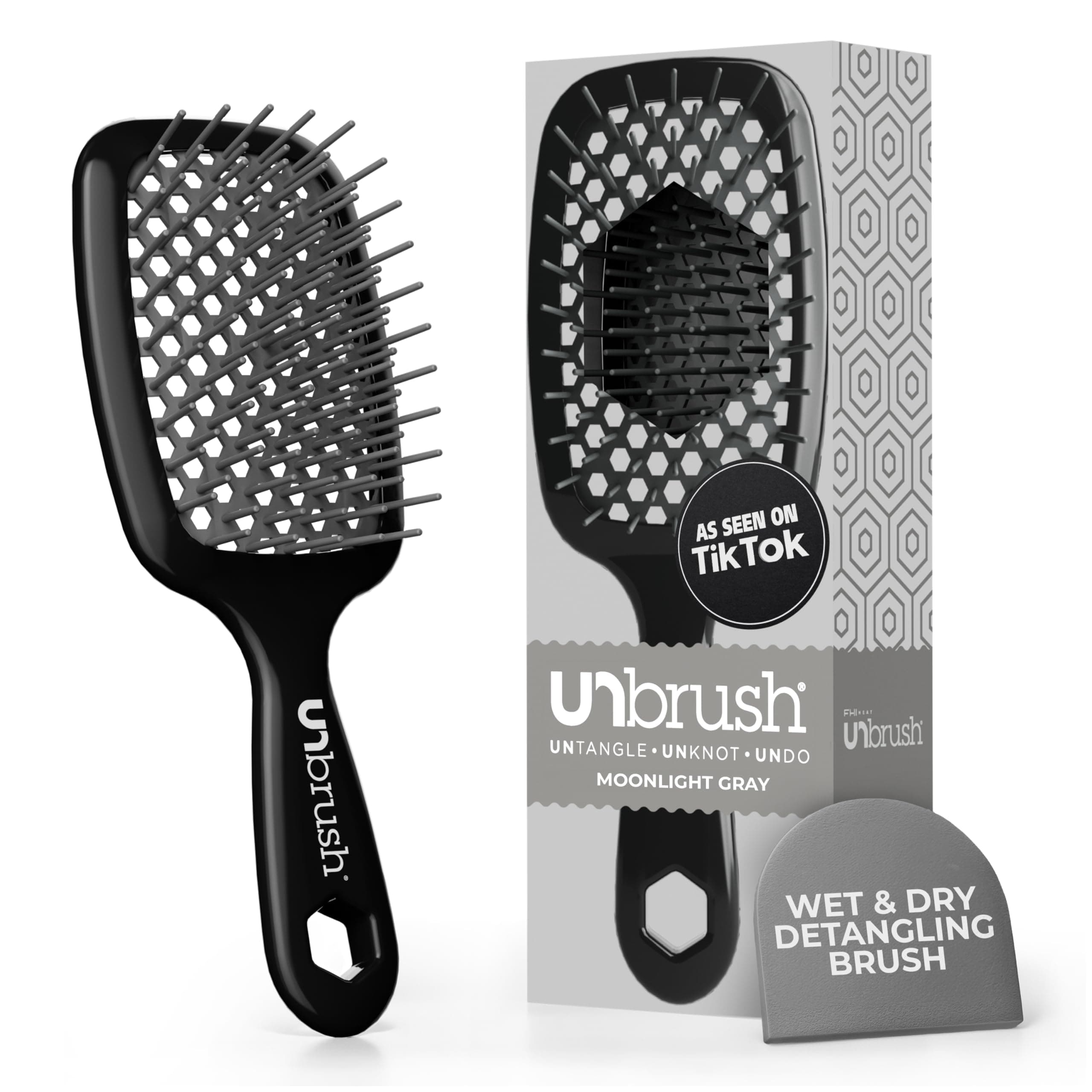 FHI HEAT Unbrush, Grey - Detangling Hair Brush