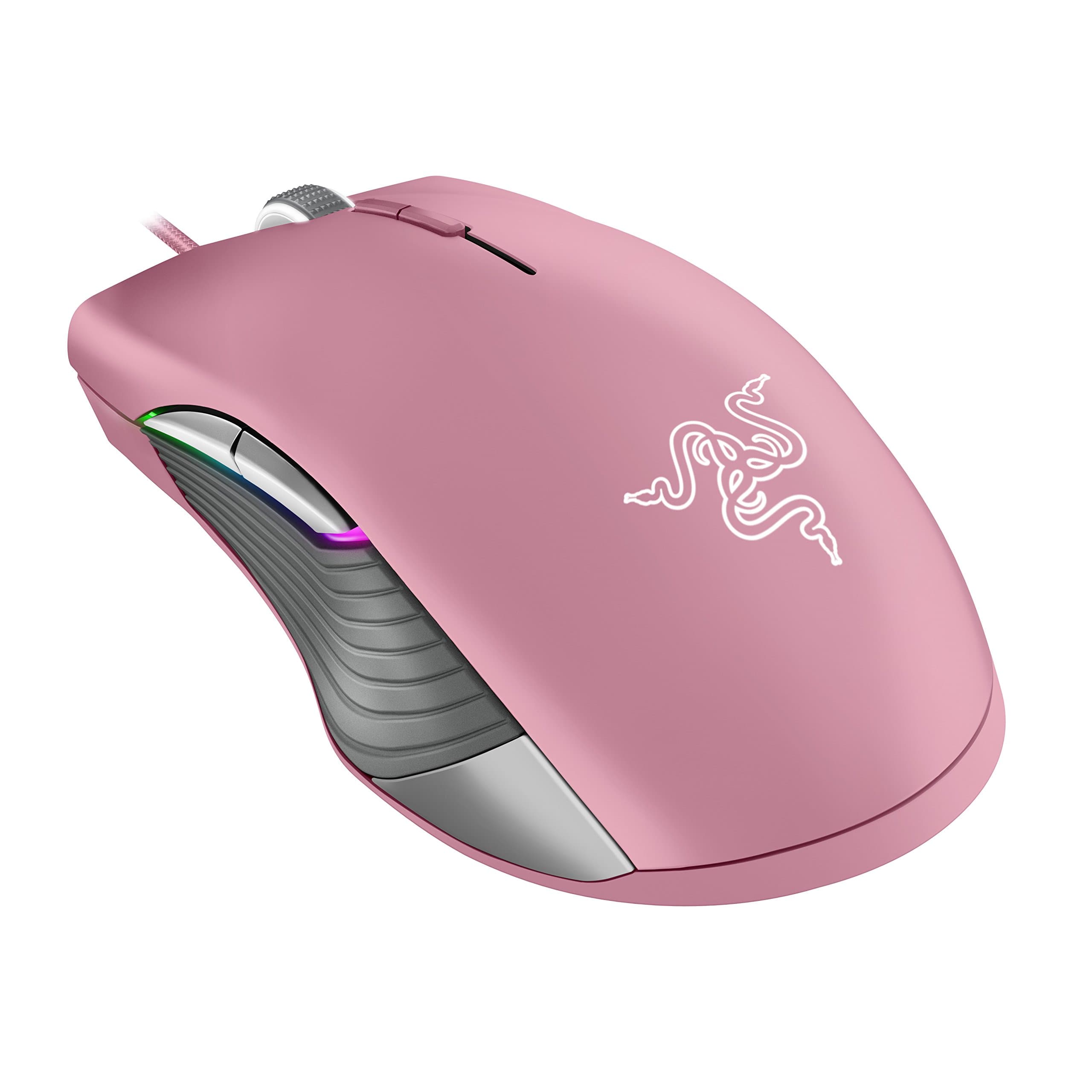 Razer Lancehead TE Ambidextrous Gaming Mouse: 16,000 DPI Optical Sensor - Chroma RGB Lighting - 8 Programmable Buttons - Mechanical Switches - Quartz Pink