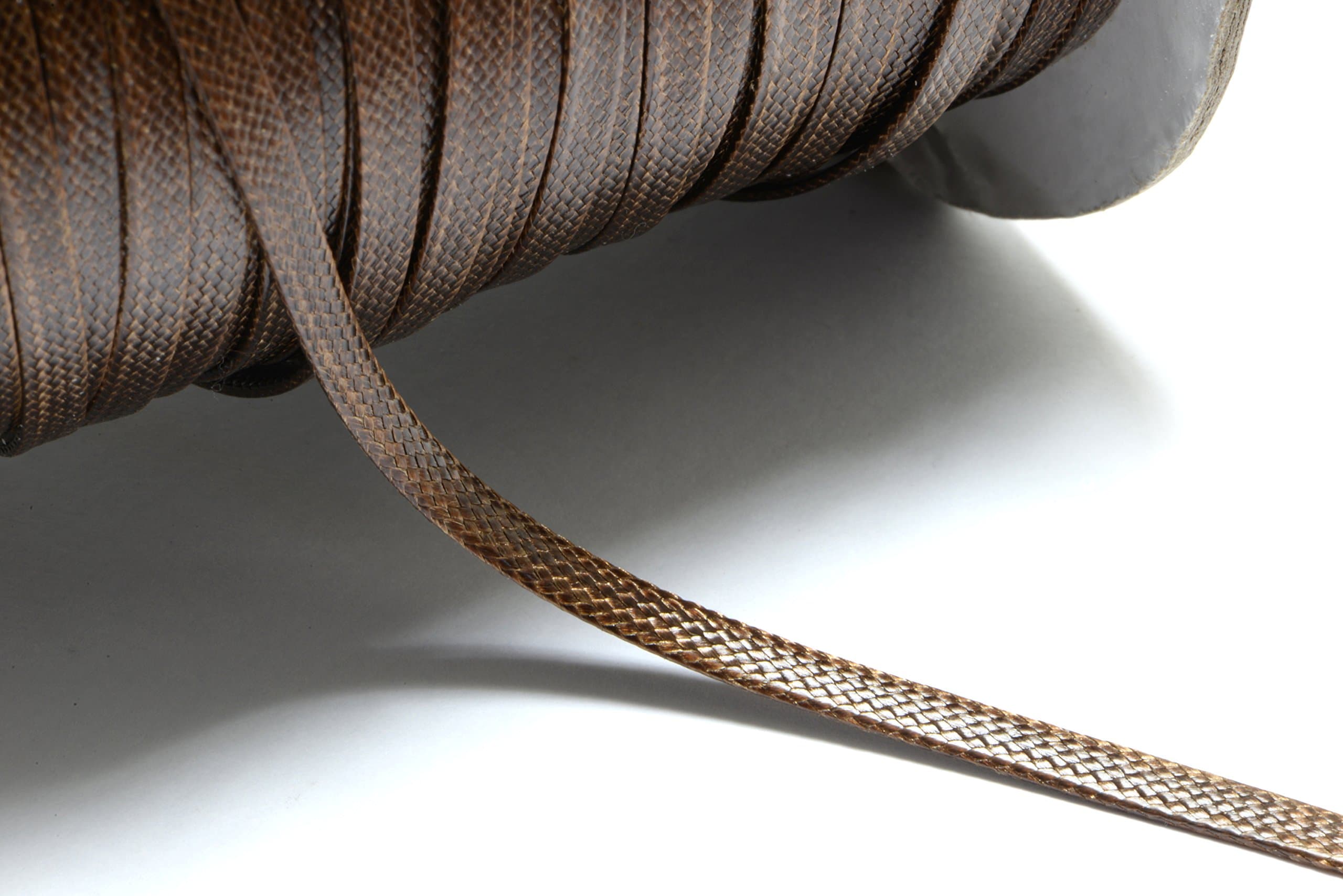 32ft (9.75m) (10.66 yards) 4mm Flat Waxed Polyester Cord in Brown, Thin Ribbon. Great Cord Supplies for your Jewelry Projects #SD-S7478