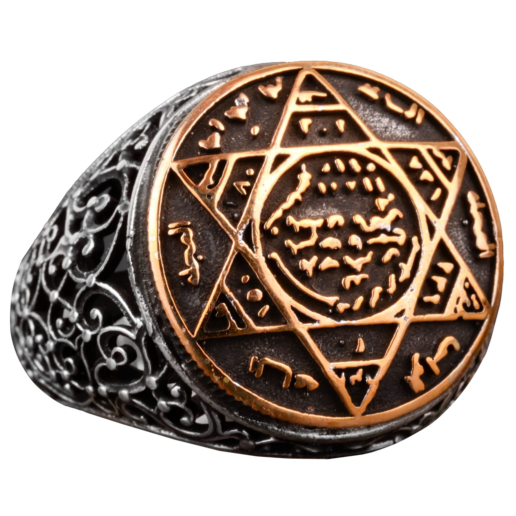 Seal Of Solomon Ring, Vintage Ring, 925 Sterling Silver Ring For Men