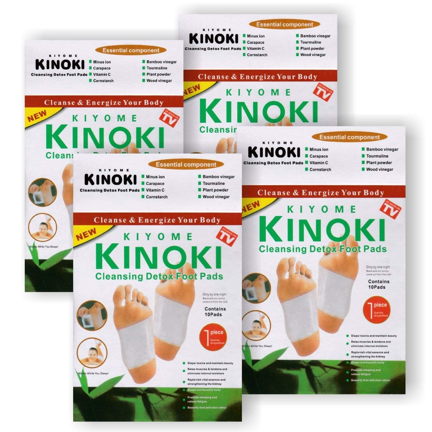 Kinoki Original Detox Foot Pads - Vital Plaster for Feet - Economy Pack of 5 = 50