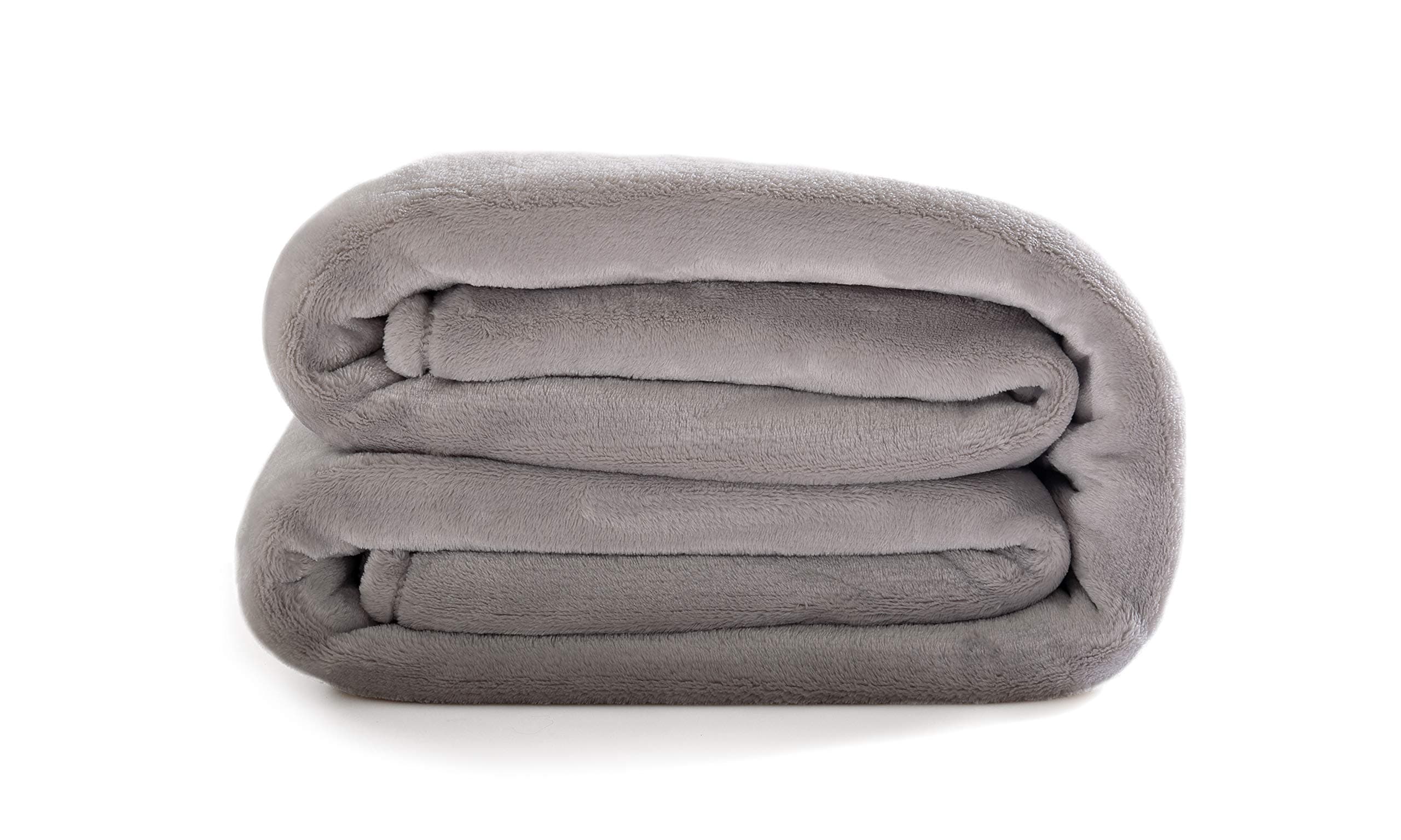 Reafort Ultra Soft Flannel Fleece All Season Light Weight Living Room/Bedroom Warm Throw Blanket (Silver Grey, King 108"X92")