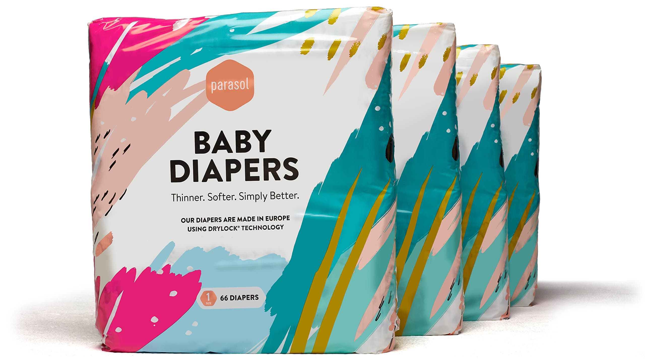 Parasol Diapers - Pack of 4 - Delight, size 1 (7-12 lbs), 264 diapers