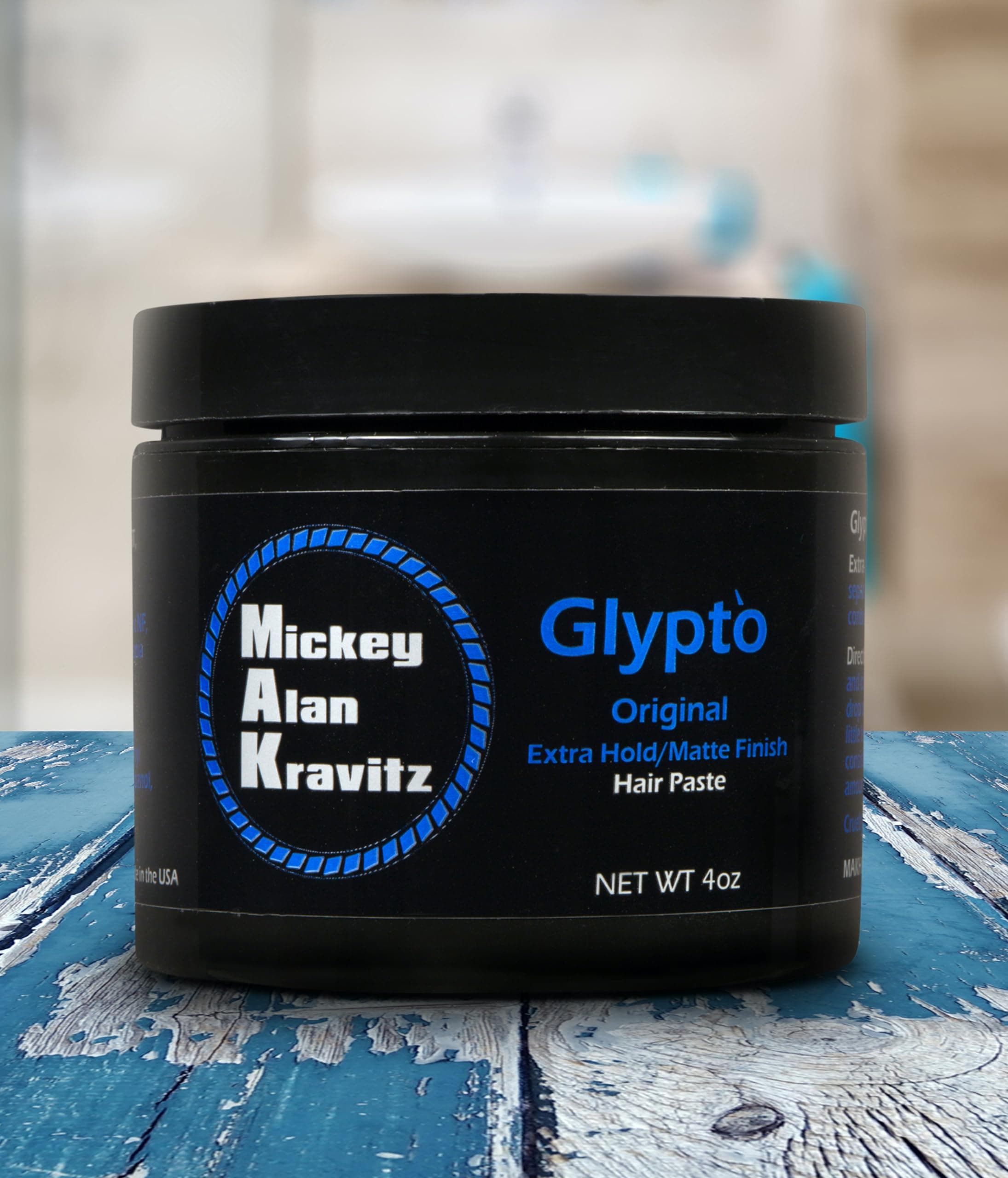 Glypto Blue (the original) concentrated extra hold sculpting hair paste, matte finish, water base, non comedogenic, won't clog pores