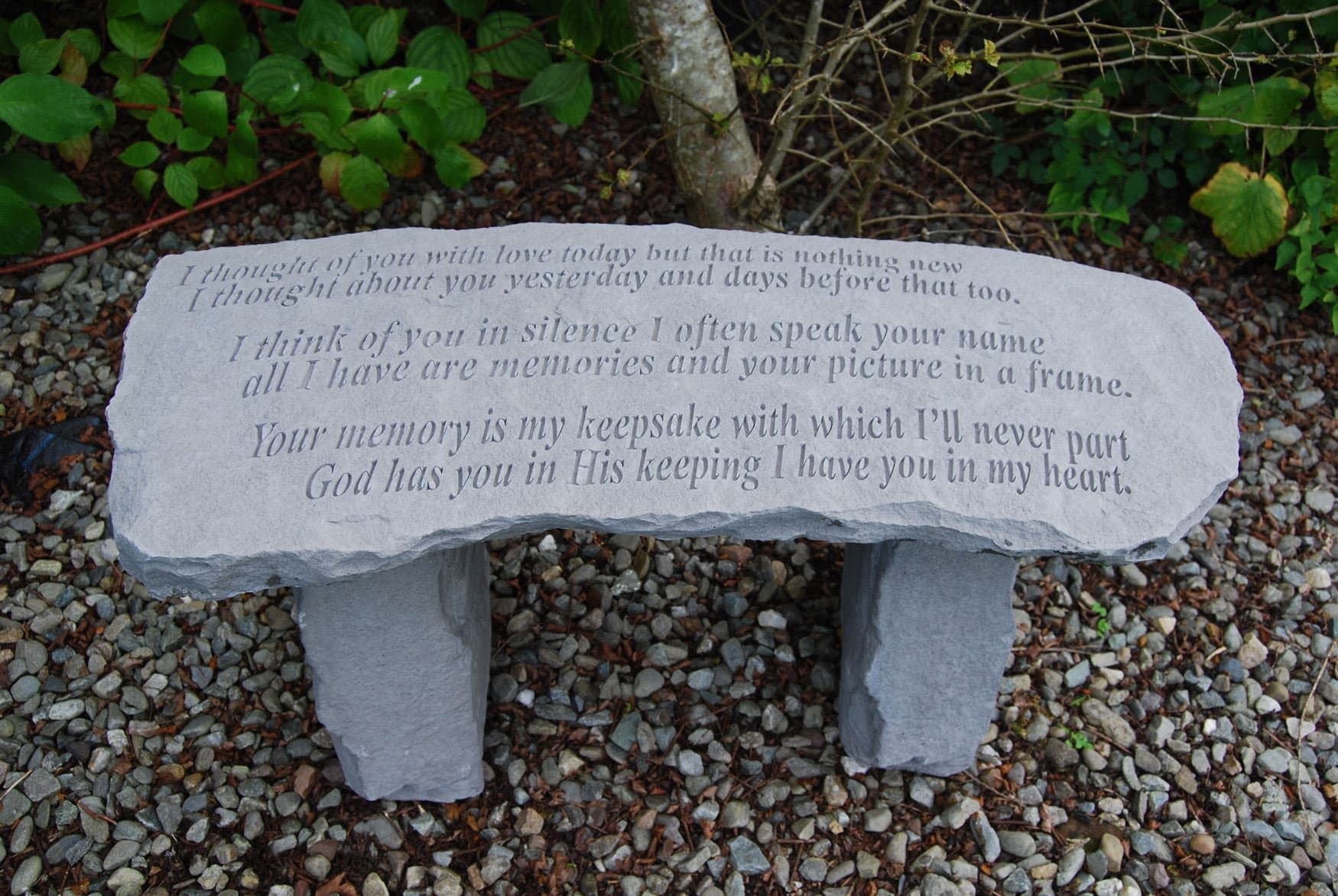 Hazelmill Studio Engraved Decorative Memorial Garden Bench I thought of you with love today