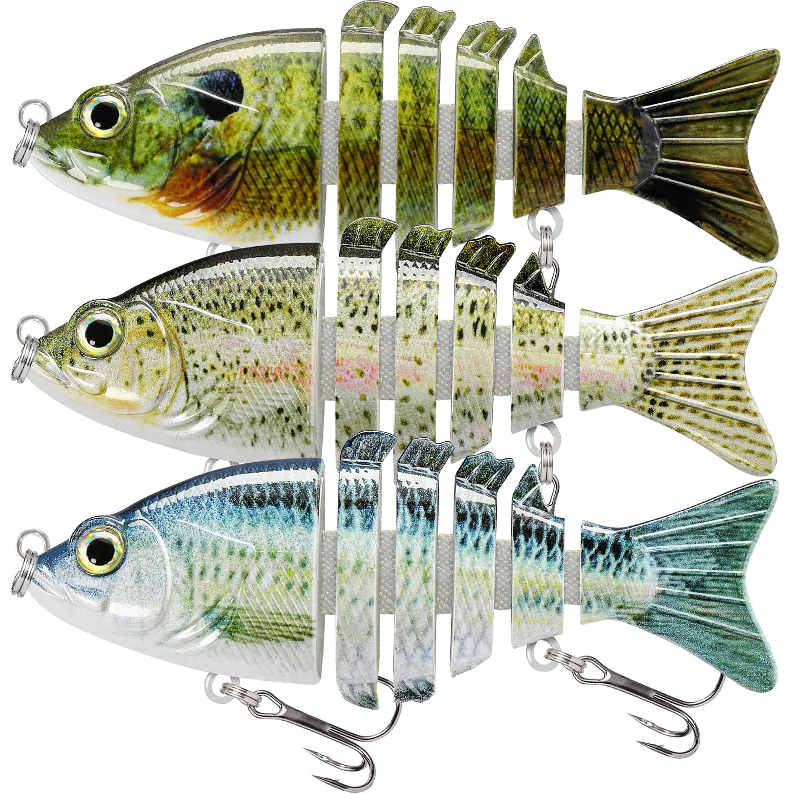 Easy Catch Pre-Rigged Soft Lures, Unique Vibrating Swim Action and Trembly Sinking Move for More Bites, Amazing Soft Swimbait for Family Fishing, Fishing Lures for Bass Trout