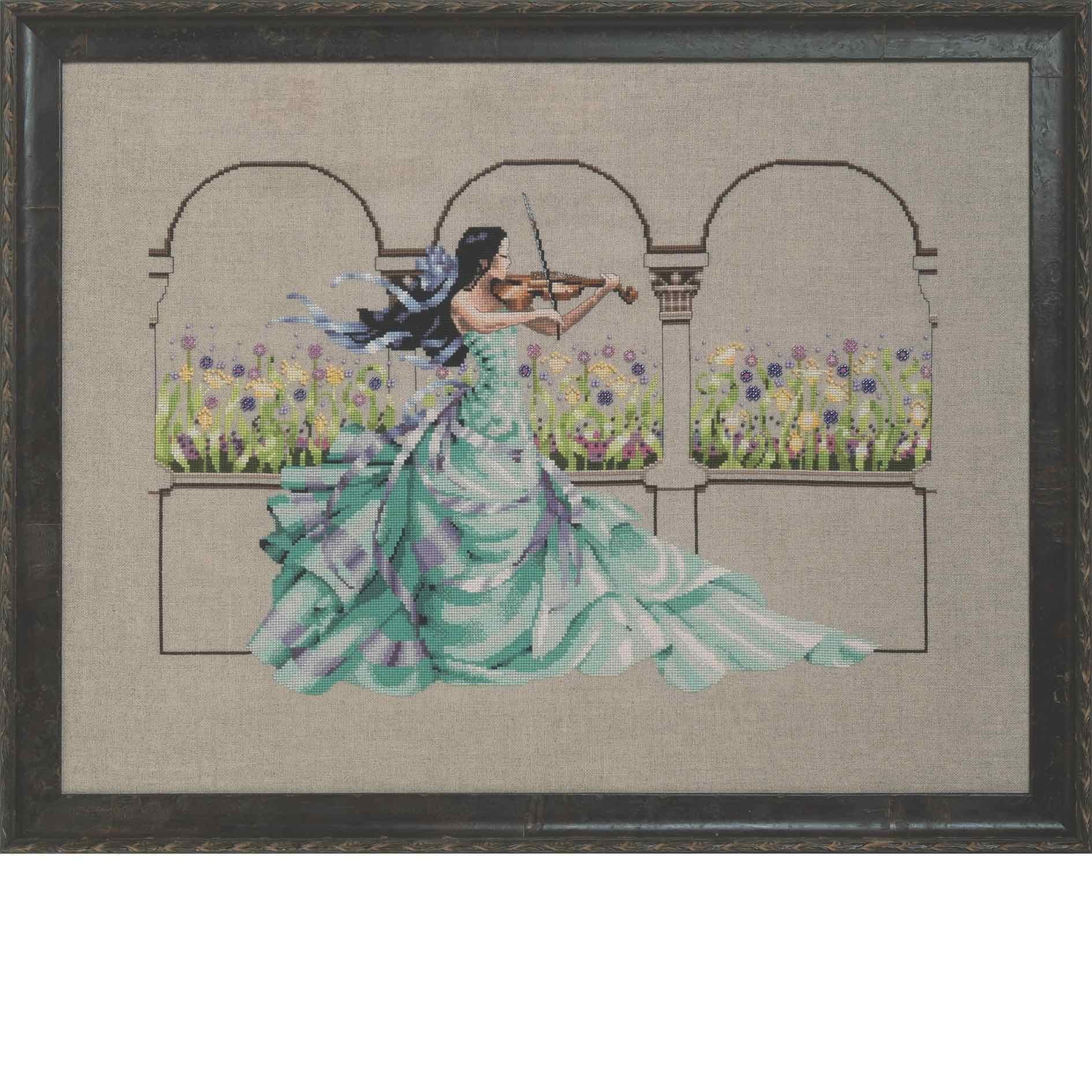 Garden Prelude Kit Cross Stitch Chart Beads Silk Floss MD165 Mirabilia Designs Nora Corbett (Bundle: Cross Stitch Chart, Beads, Braid, Silk Floss)