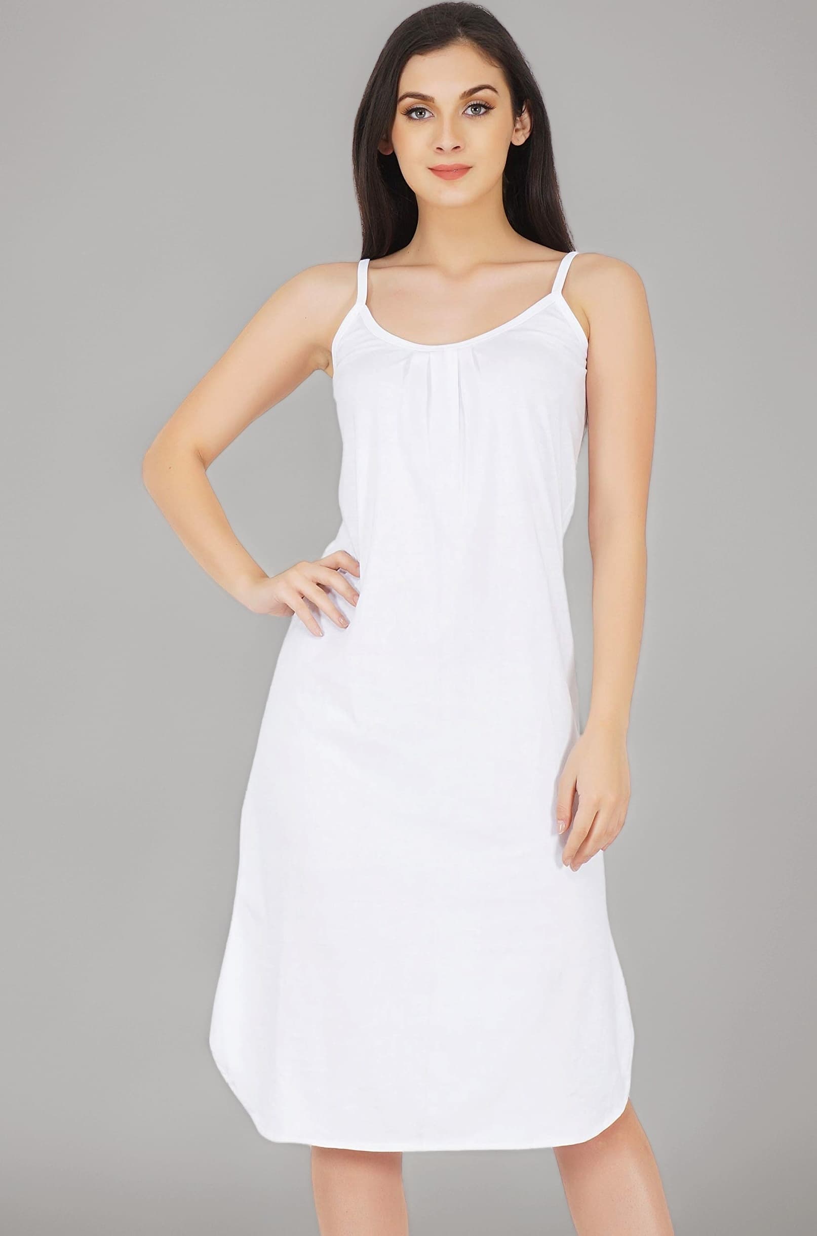 - Women's Cotton Solid Knee Length Nightdress