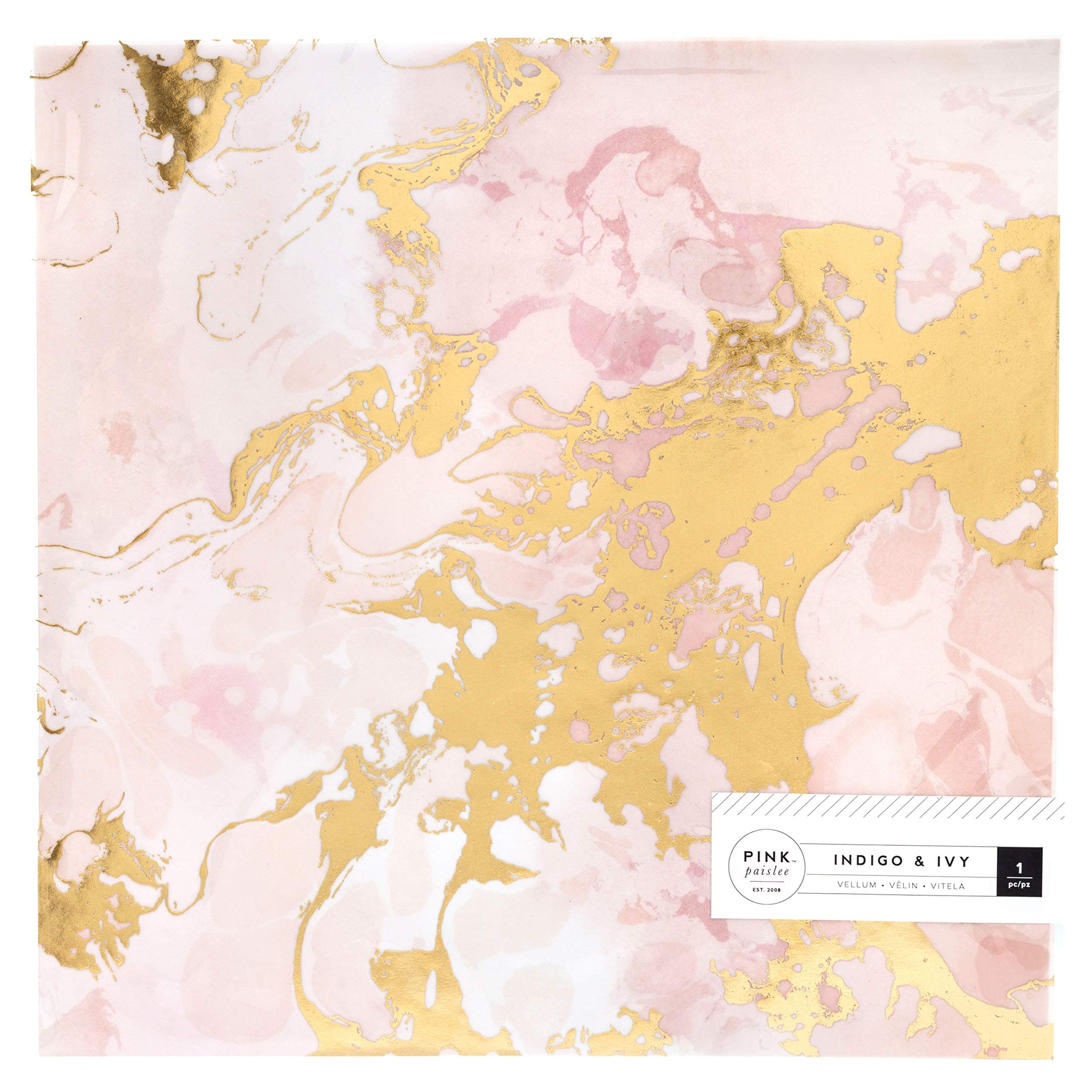 Pink Paislee Gold Foil Paper, Multi