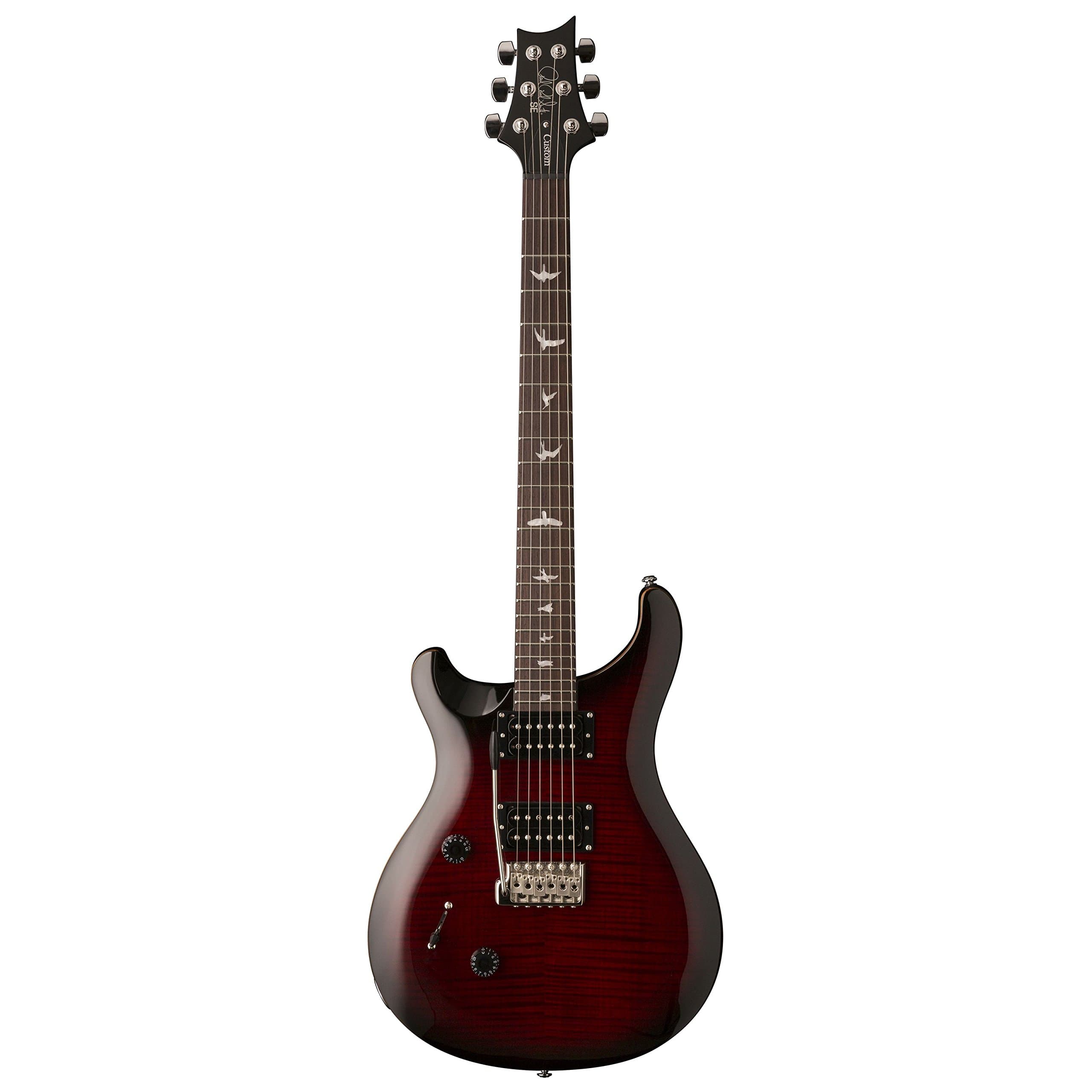PRS Paul Reed Smith SE Custom 24 Left-Handed Electric Guitar with Gig Bag, Fire Red Burst