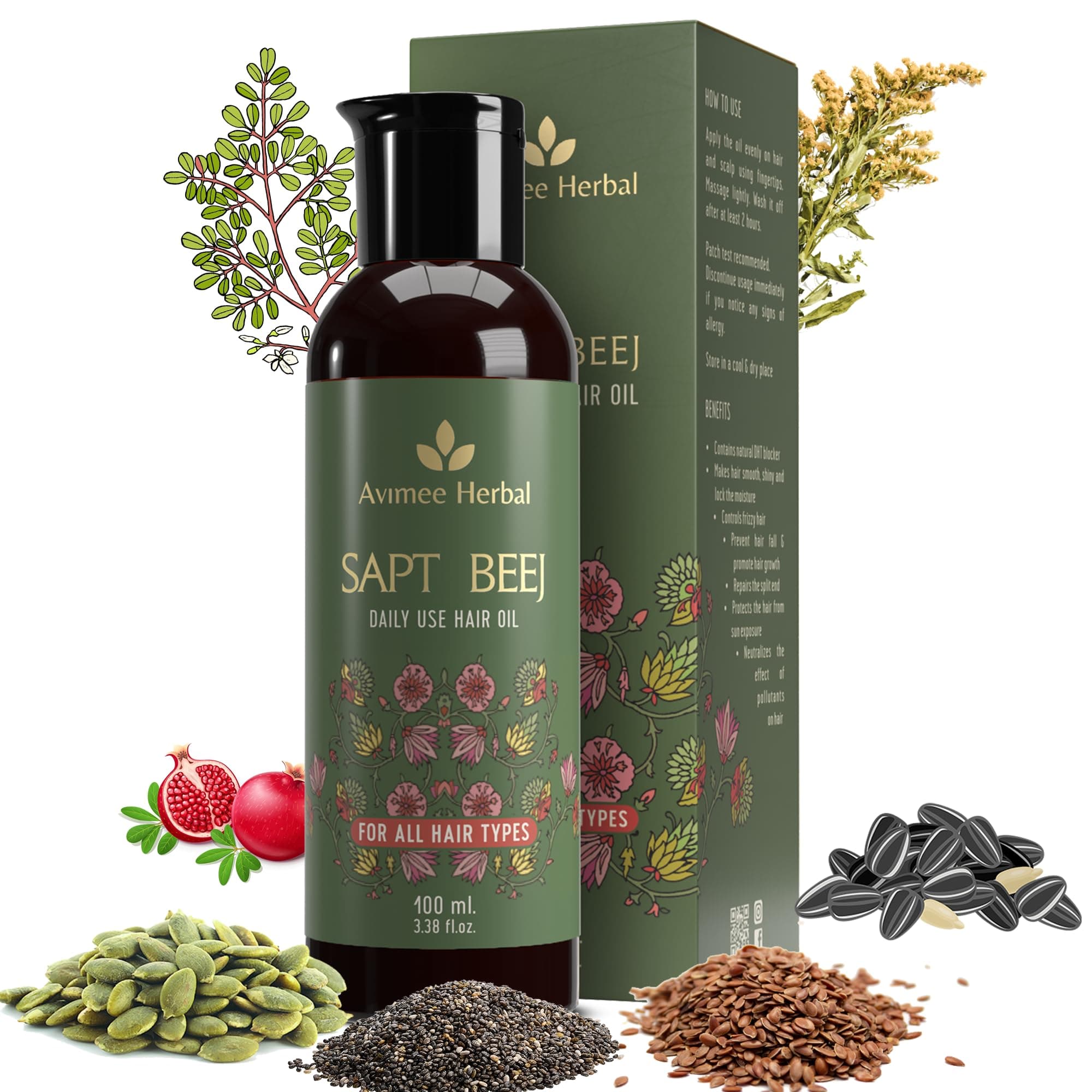 Sapt Beej Hair Oil | Non Sticky Non Greesy | Daily Use Hair Oil | 100 ml