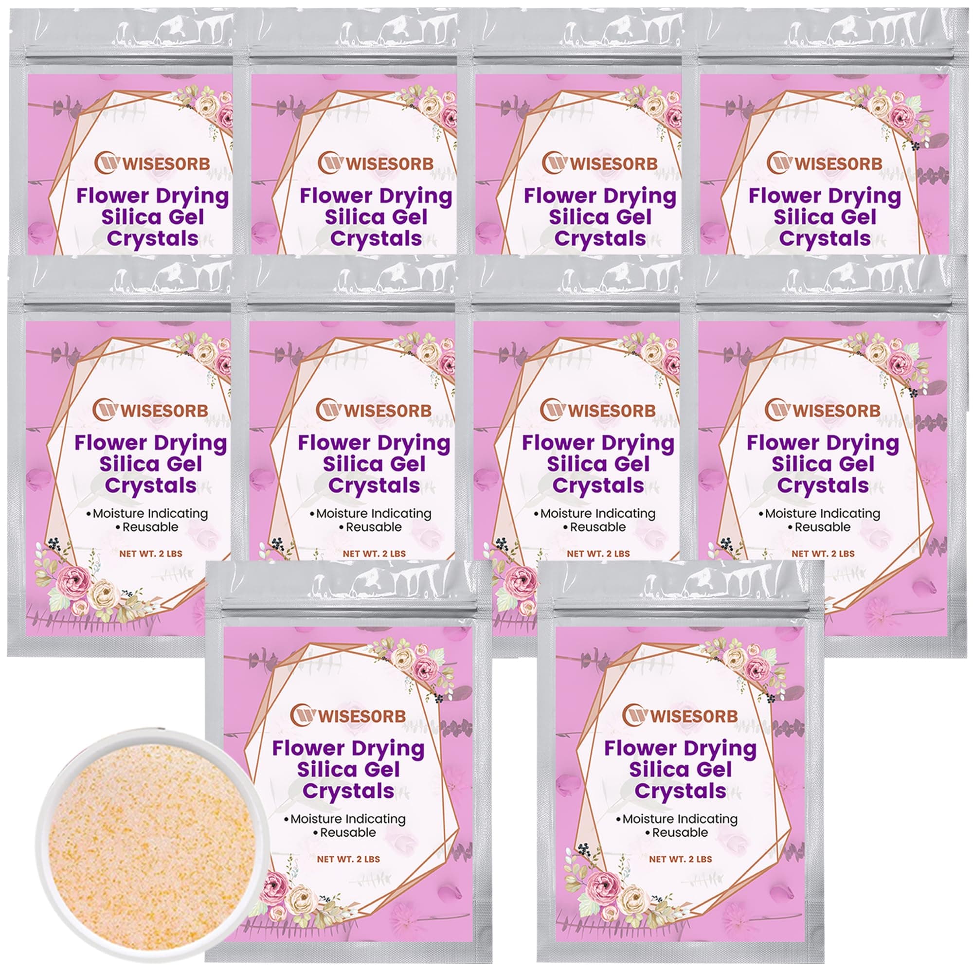 (NET 20 LBS) Silica Gel Flower Drying, Silica Gel Flower Drying Crystals, Color Indicating Flower Drying Silica, Reusable Silica Gel for Drying Flowers