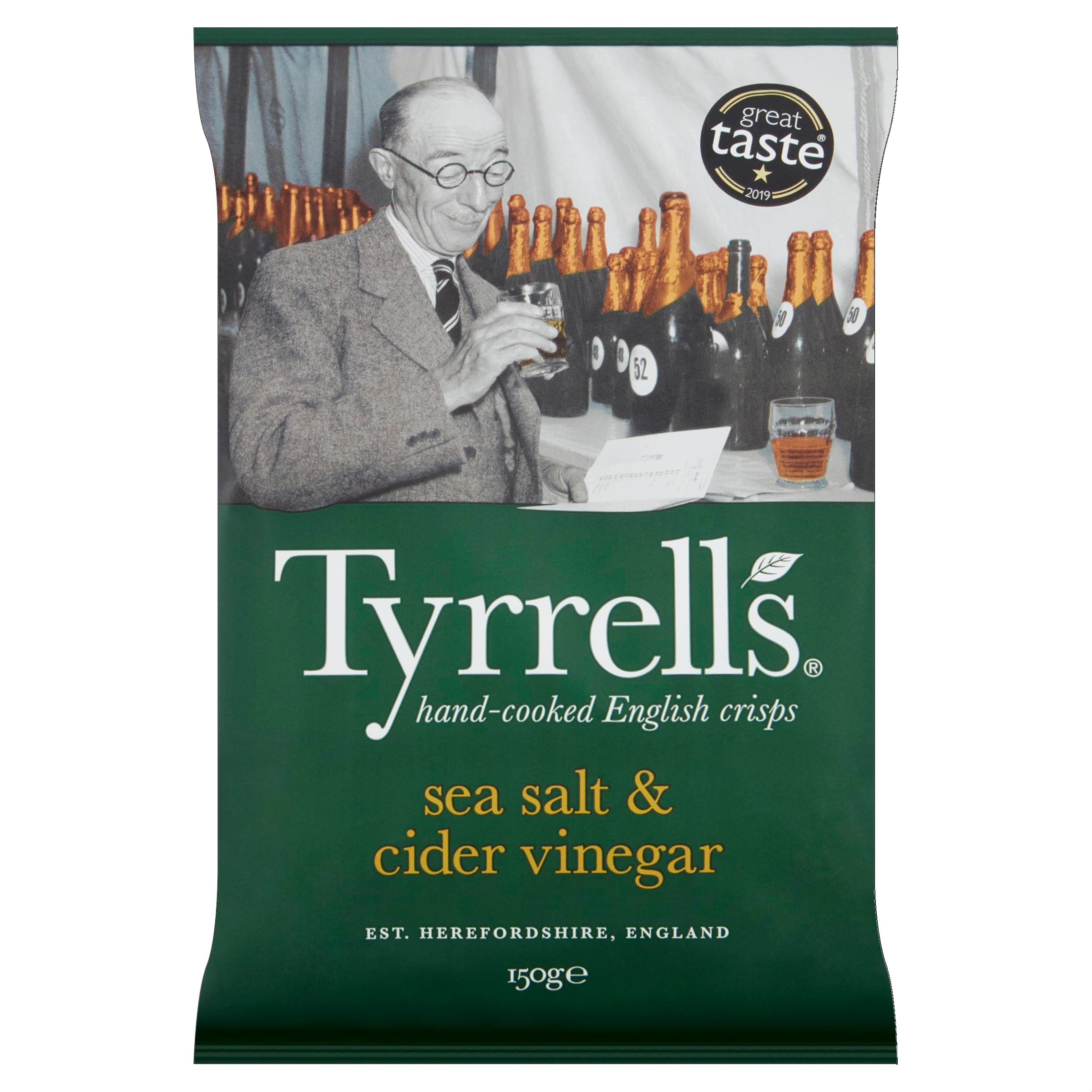 Tyrrells Cider Vinegar and Sea Salt English Crisps , 150g