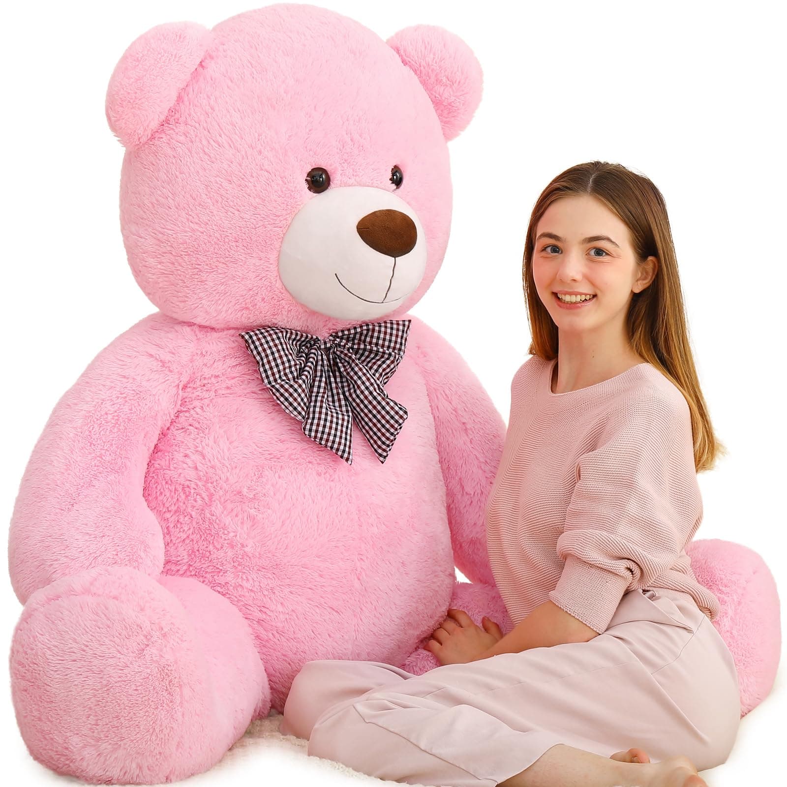MaoGoLan Giant Pink Teddy Bear 55 inch Life Size Big Bear Large Stuffed Animals for Girlfriend