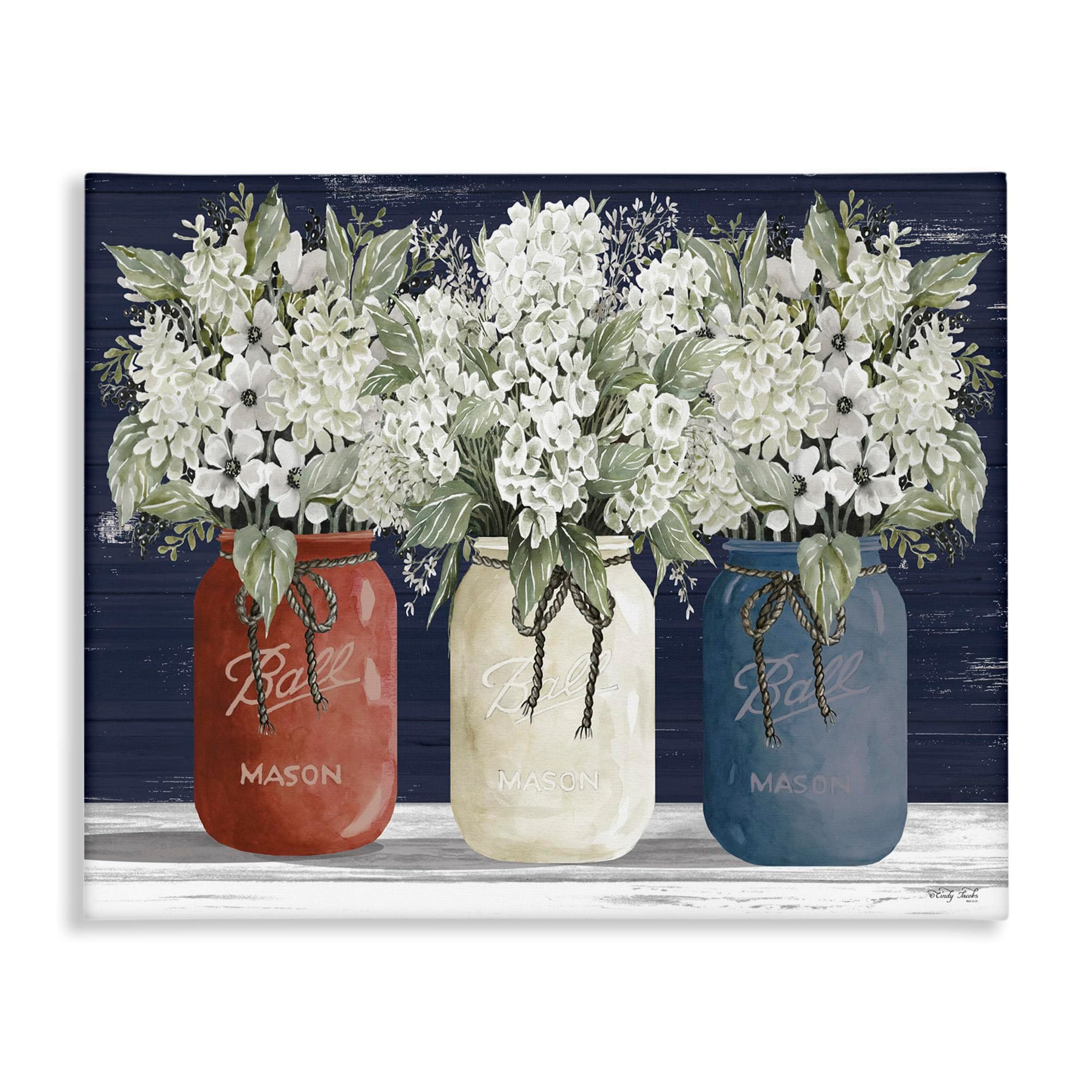 Stupell Industries Americana Floral Bouquets Rustic Flowers Country Pride, Designed by Cindy Jacobs Wall Art, 24 x 30, Canvas