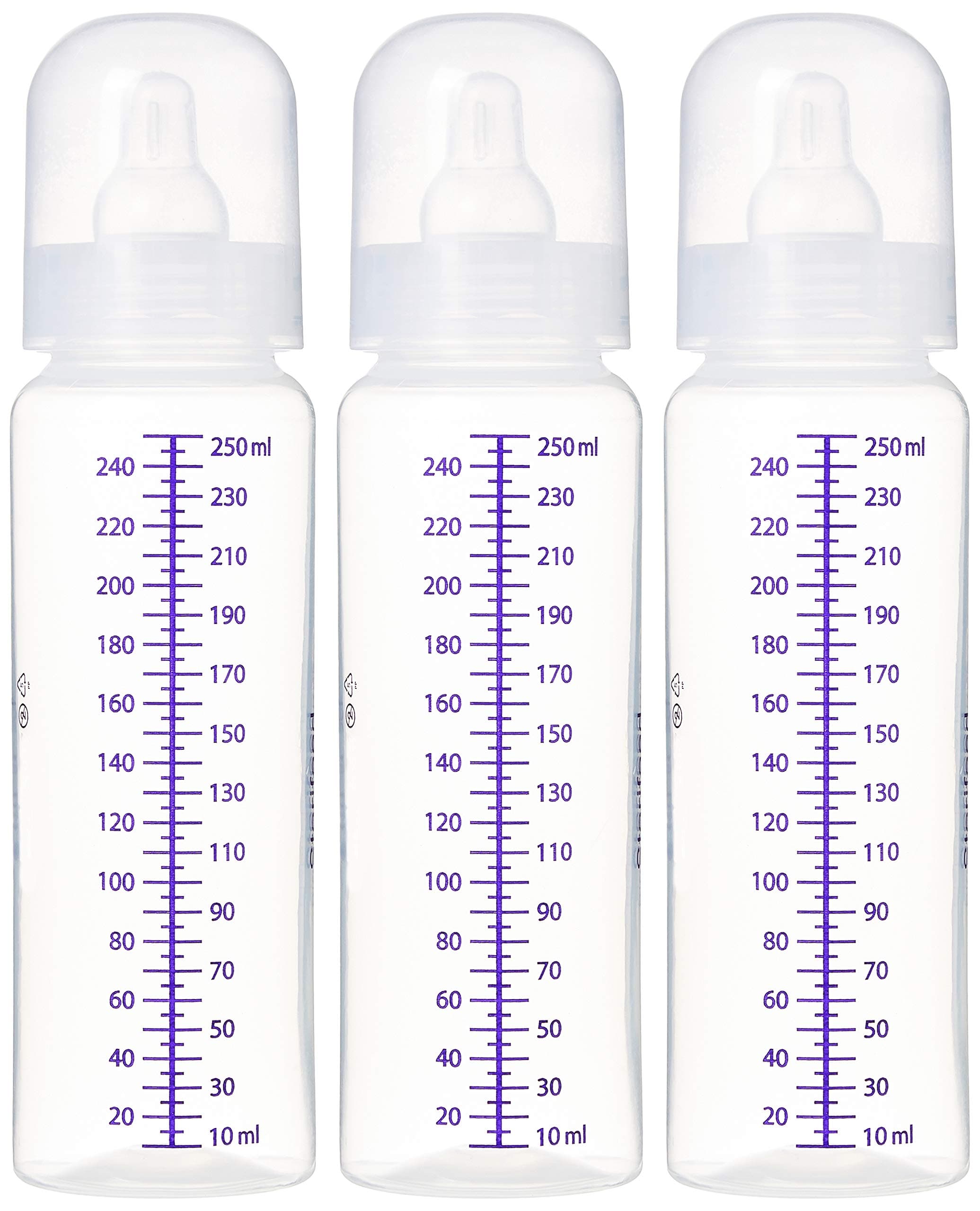 Sterifeed - Sterile Disposable Bottles With Standard Teats, Made From Fda Food Grade Standard, 100% Bpa Free- 250 ml (Pack Of 3), White