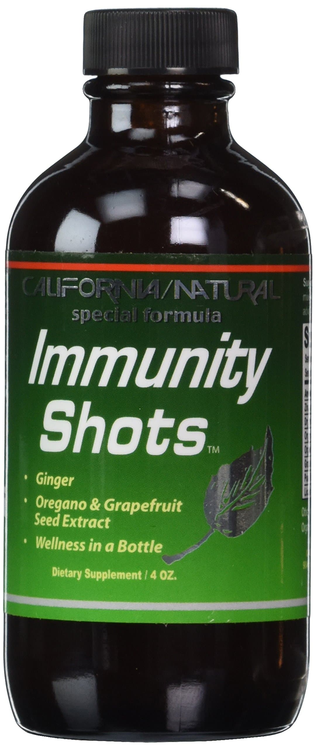 California Natural Immunity Shots 4oz Bottle Zinc, Organic Ginger Root, Oregano Oil - Potent & Pure Immune System Booster - Immune System Support (Pack of 1)