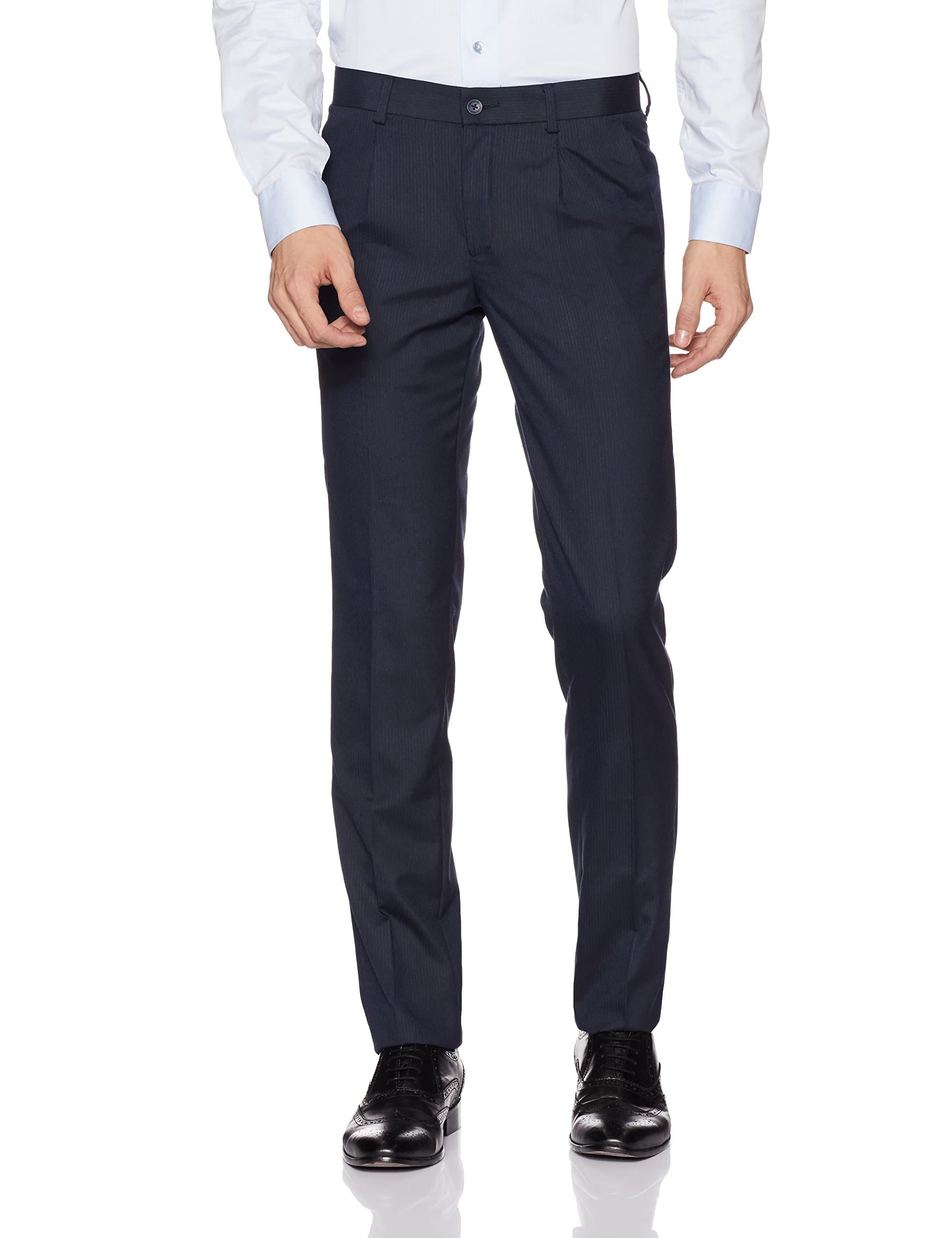 Excalibur by Unlimited Men's Formal Trousers (8907542676880_400016617221_30Wx35L_Navy)