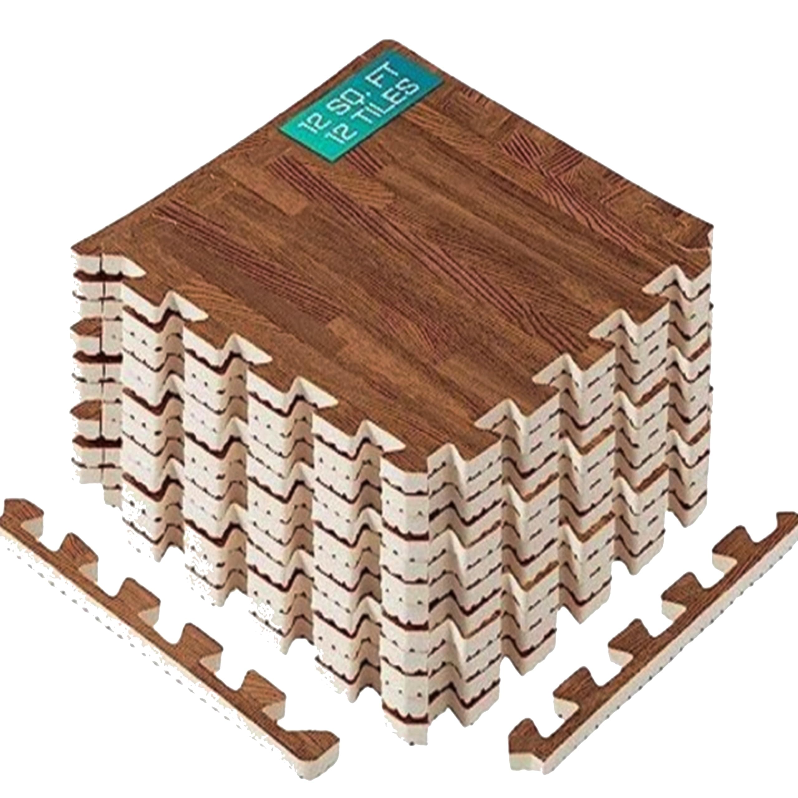 Yes4All EVA Interlocking Mats, Puzzle Floor Tiles, Foam Floor Padding with Border for Furniture, Home Space, Living Room, Garage 11,22,32 SQFT