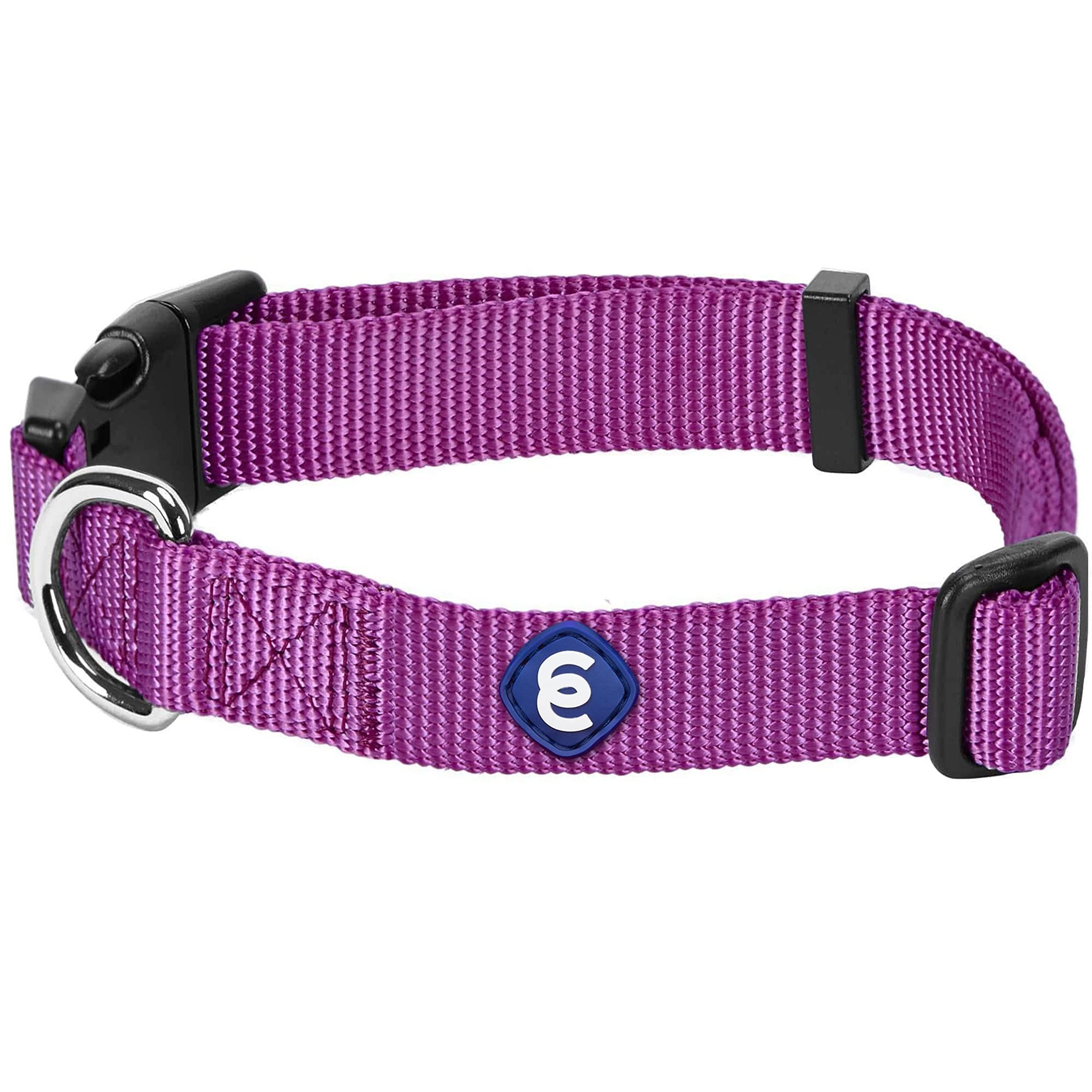 Blueberry Pet Essentials Small Dog Collar | Girl Dog Collars Fall | Female Dog Collar Small | Violet Dog Collars for Small Dogs | Quick Release Dog Collar | Violet Nylon Dog Collar