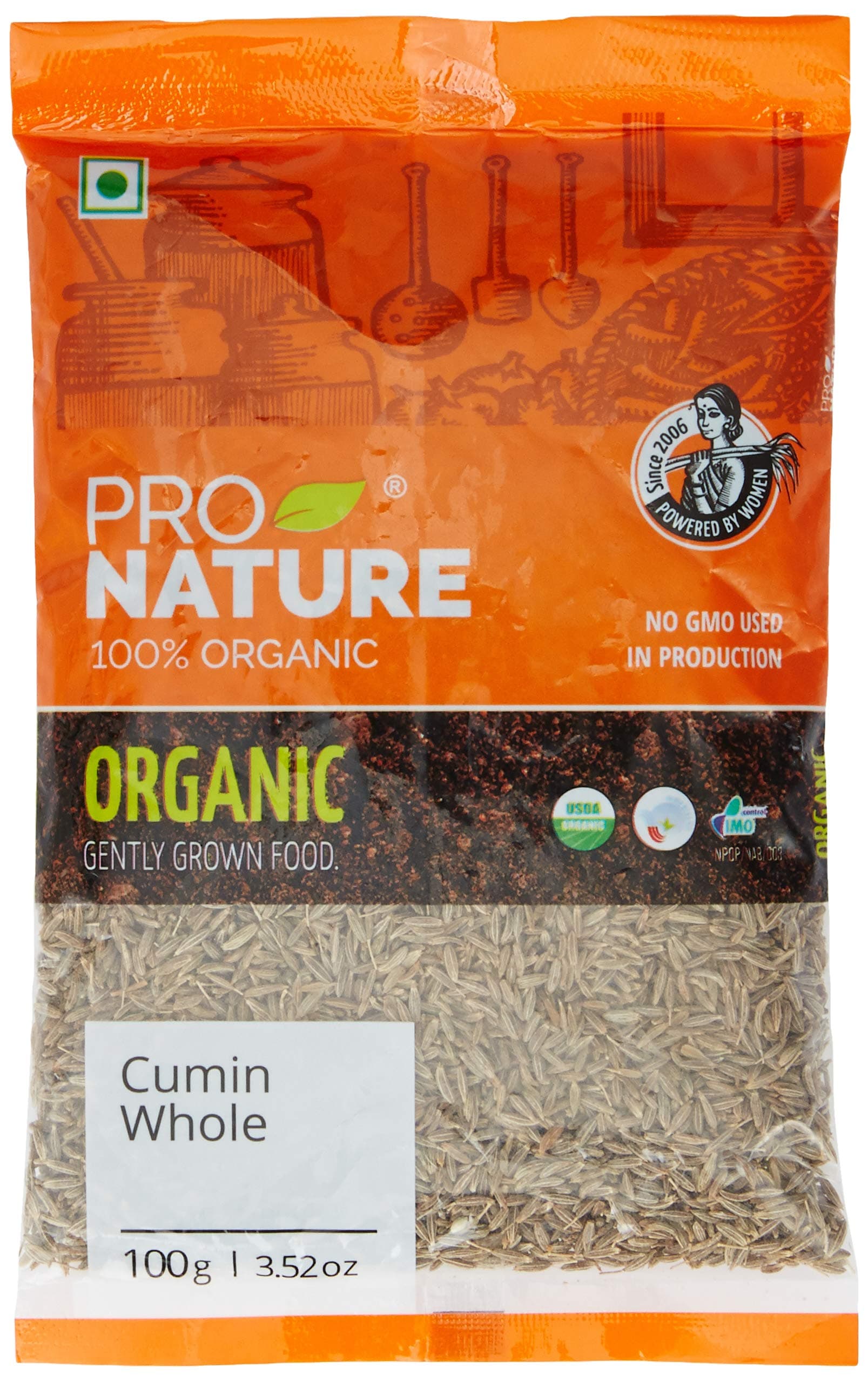 Pro Nature Organic Cumin - Whole 100G Pouch