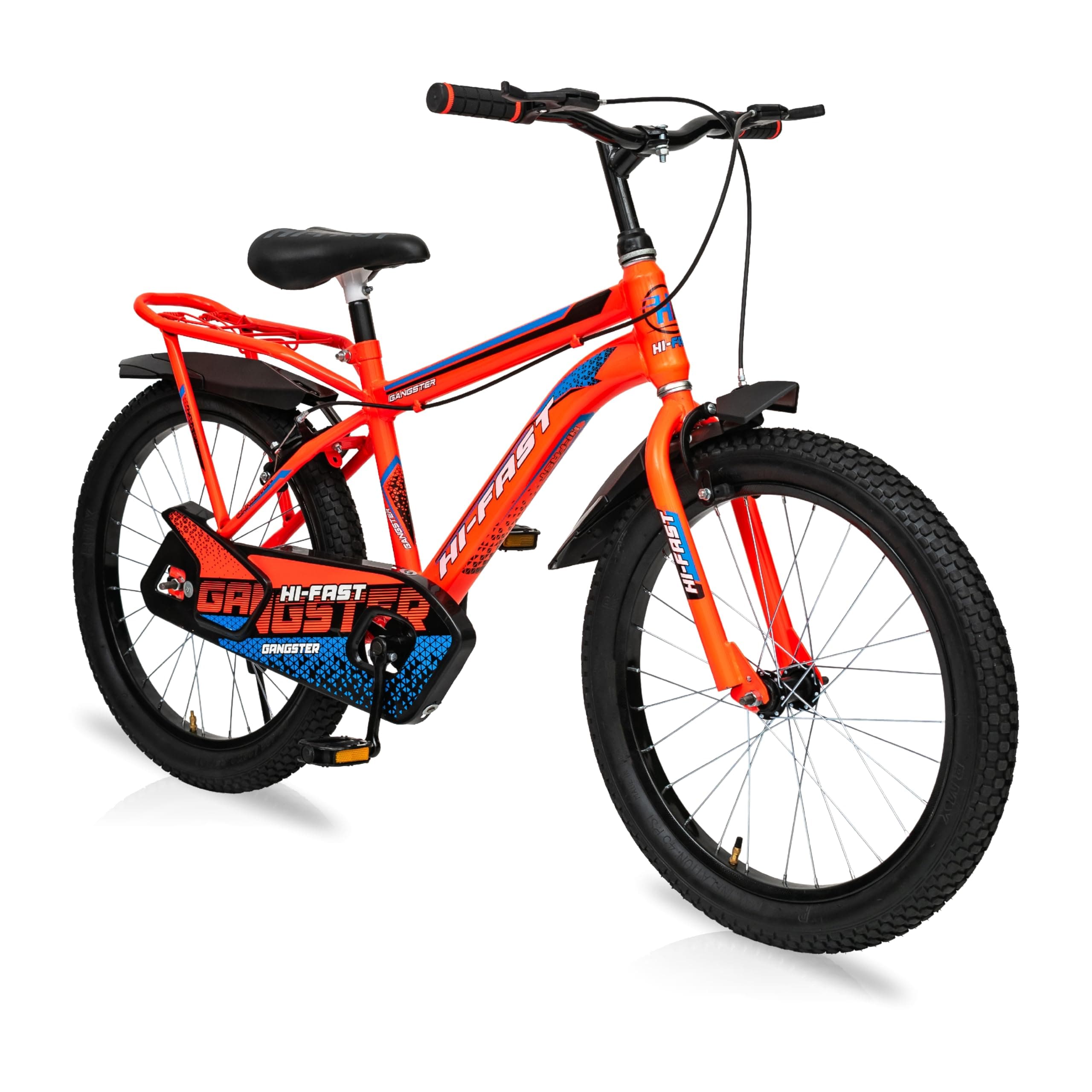 Gangster 20T Rigid Cycle For Boys & Girls 7 To 10 Years With Tyre-Tube & Side Stand (Semi-Assembled) (Orange) 20 Inches,Road Bike