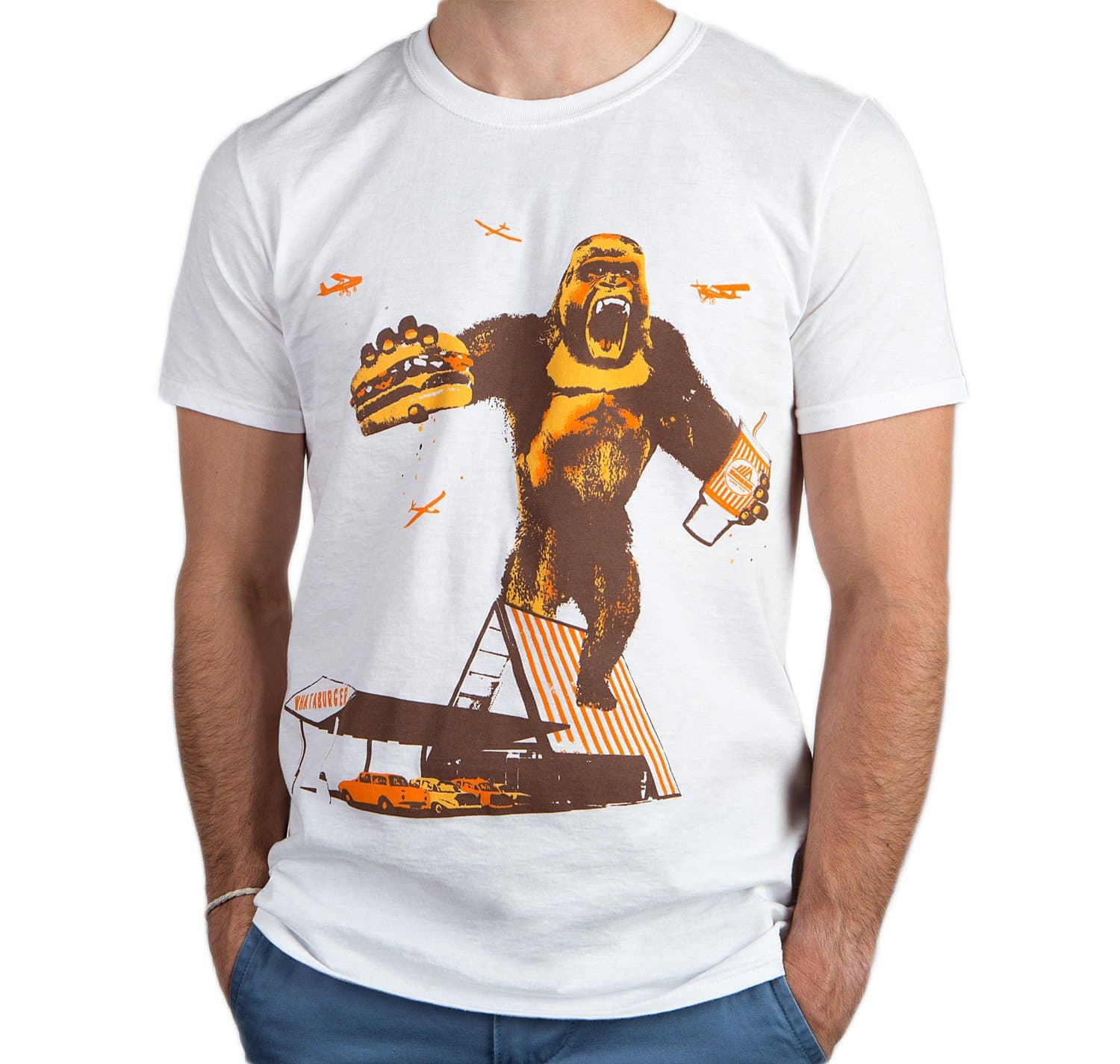 Whataburger Mens Hunger Attack Shirt (Large, White) Direct from