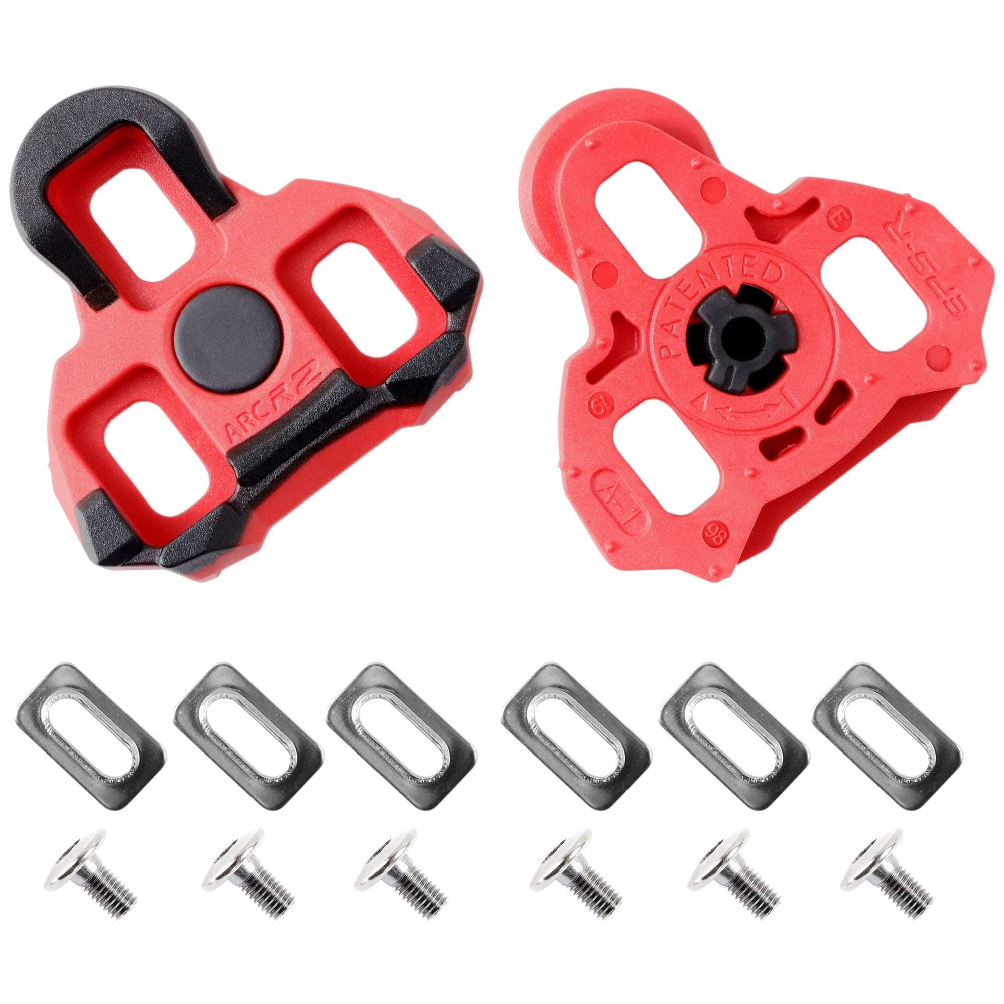 Bike Cleats Compatible with Look Keo & Garmin Vector - Road Bike Bicycle Cleat Set with Wide Beam Design