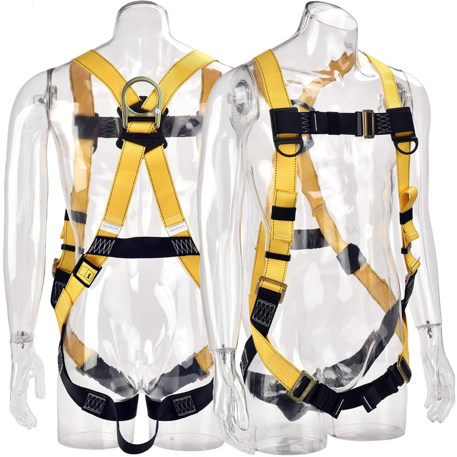 1D-Ring Industrial Fall Protection Safety Harness ANSI/ASSE Z359.11-2014 Certified Full Body Personal Protection Equipment 5-Point Adjustment Universal 310 lbs