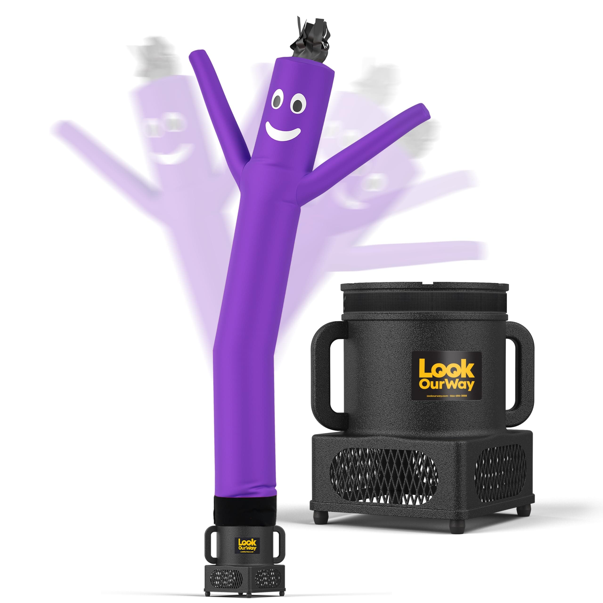LookOurWay Air Dancers Wacky Waving Inflatable Tube Guy - 7ft Tall Inflatable Advertising Waving Dancing Man with Sky Dancer Blower - Purple