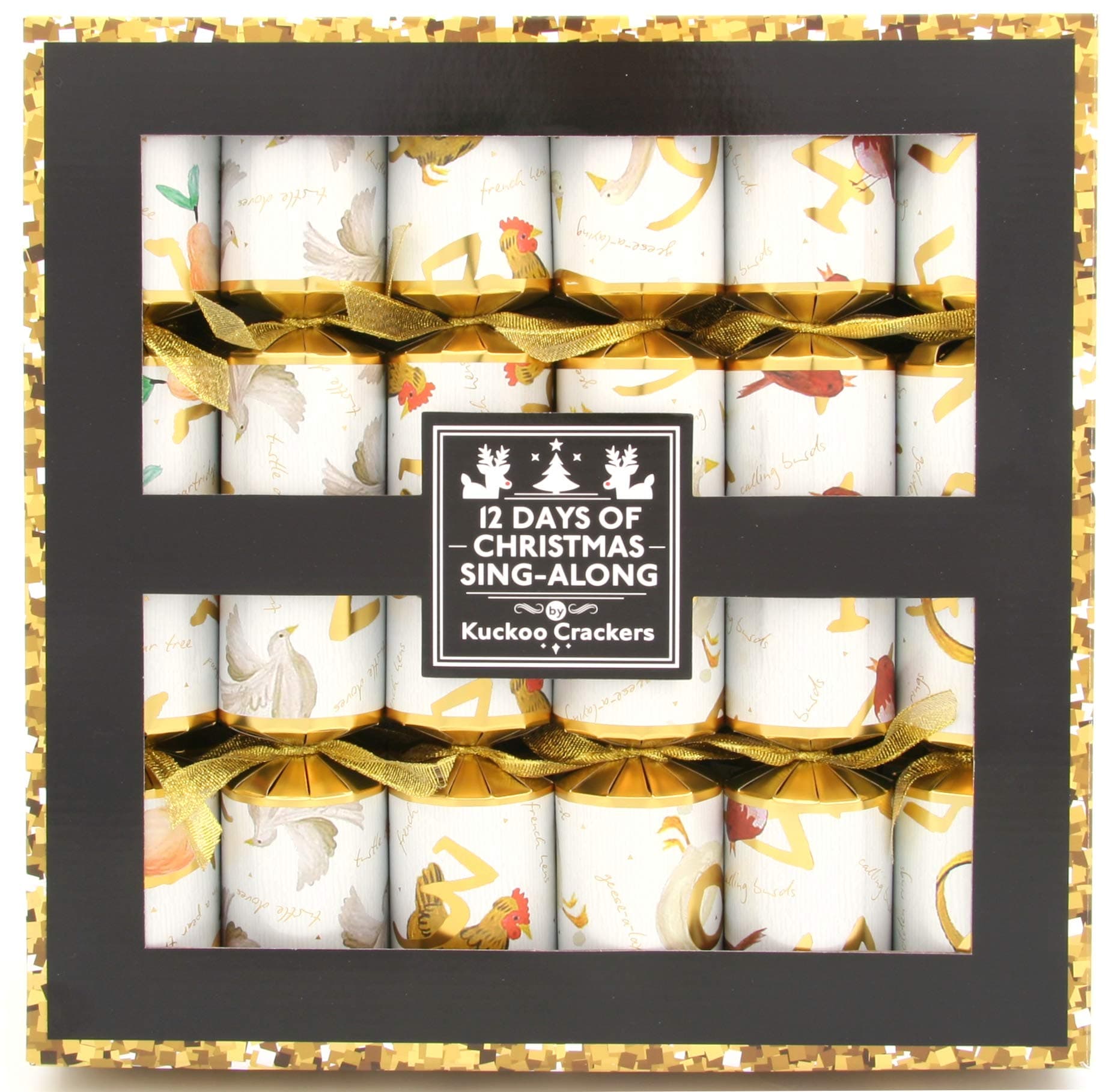 Kuckoo Crackers - The 12 Days of Christmas Sing-along Christmas Crackers (12 x 12-inch Crackers)