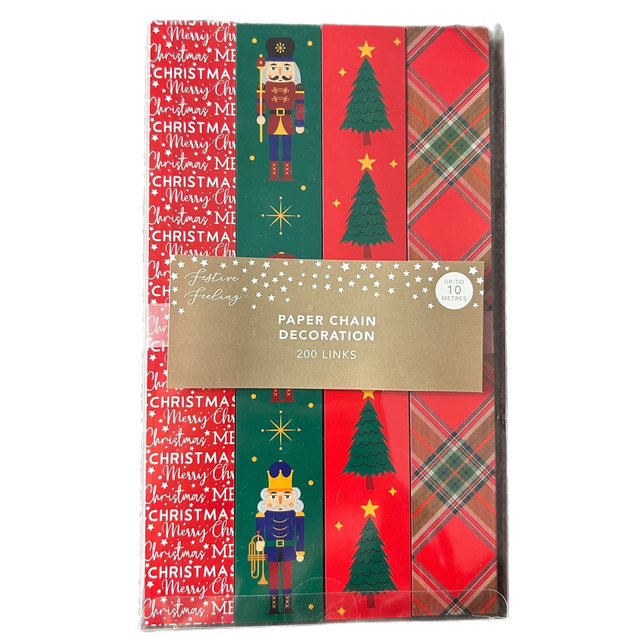 eBoutik – Novelty Christmas Decorations - Make Your Own Traditional Christmas Paper Chain Kit – Paper Chains Self Adhesive (Nutcracker)