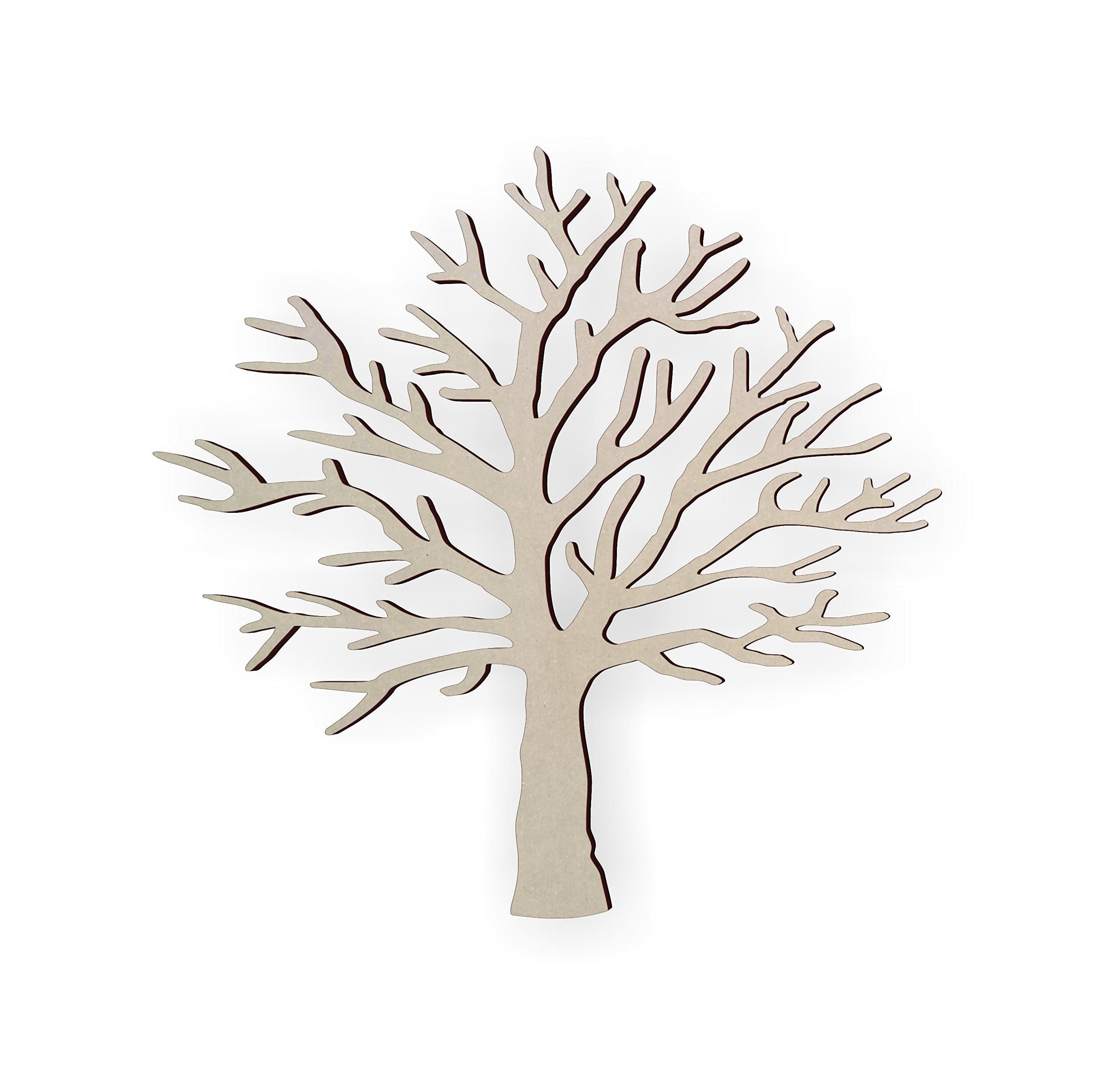 Jess and Jessica Wooden Tree Shape Cutout, Wood Cutout Trees for Home Decor, Unfinished Wood Craft Tree Cutouts for DIY, Laser Cut Wooden Shapes for Crafts, Wall Decor Tree Shaped Wood, 10 Inches