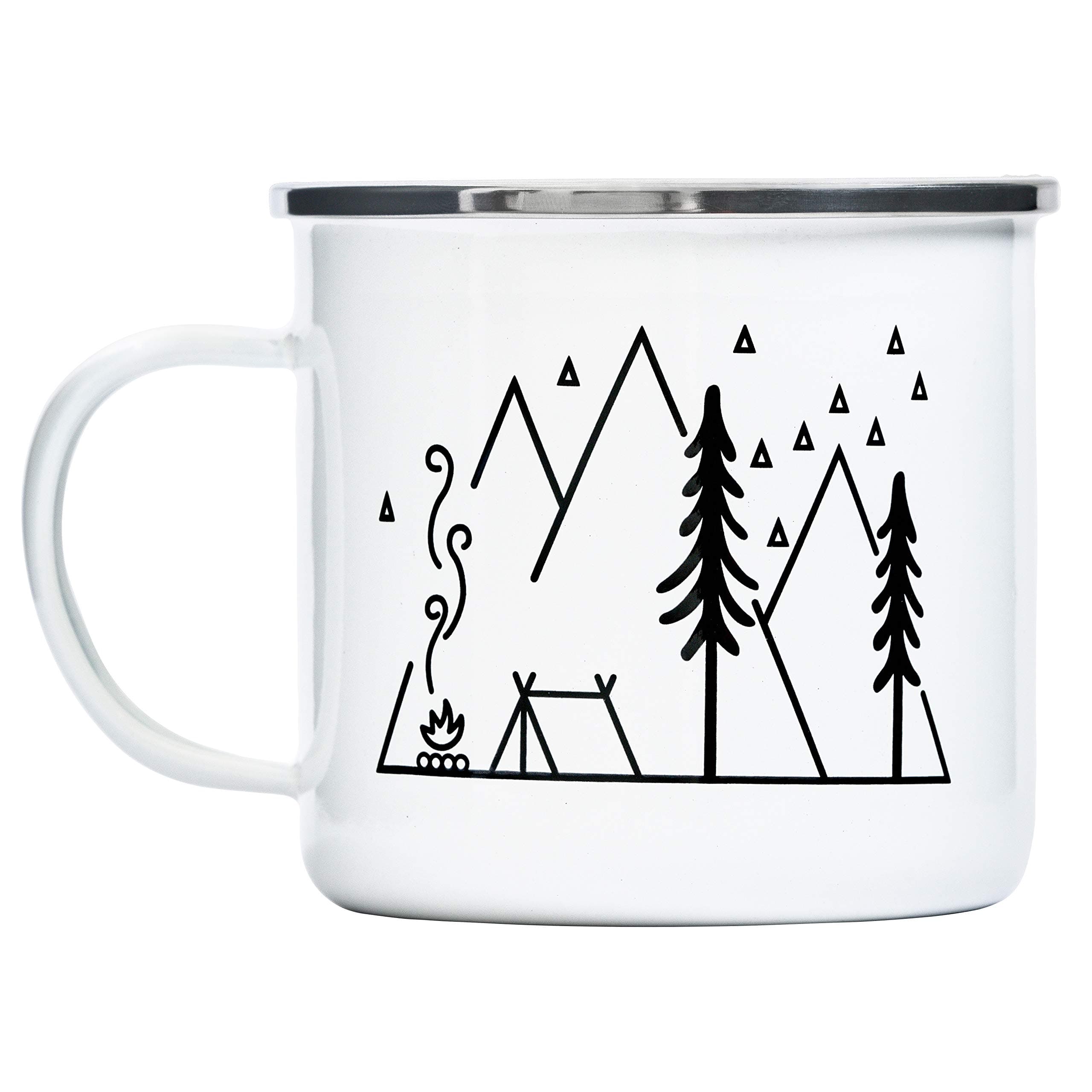 Camp Noggin | Classic Series | Enamel Camping Coffee Mug (15 Ounces) | 6 Unique Designs | Pick Your Favorite, or Collect The Set!