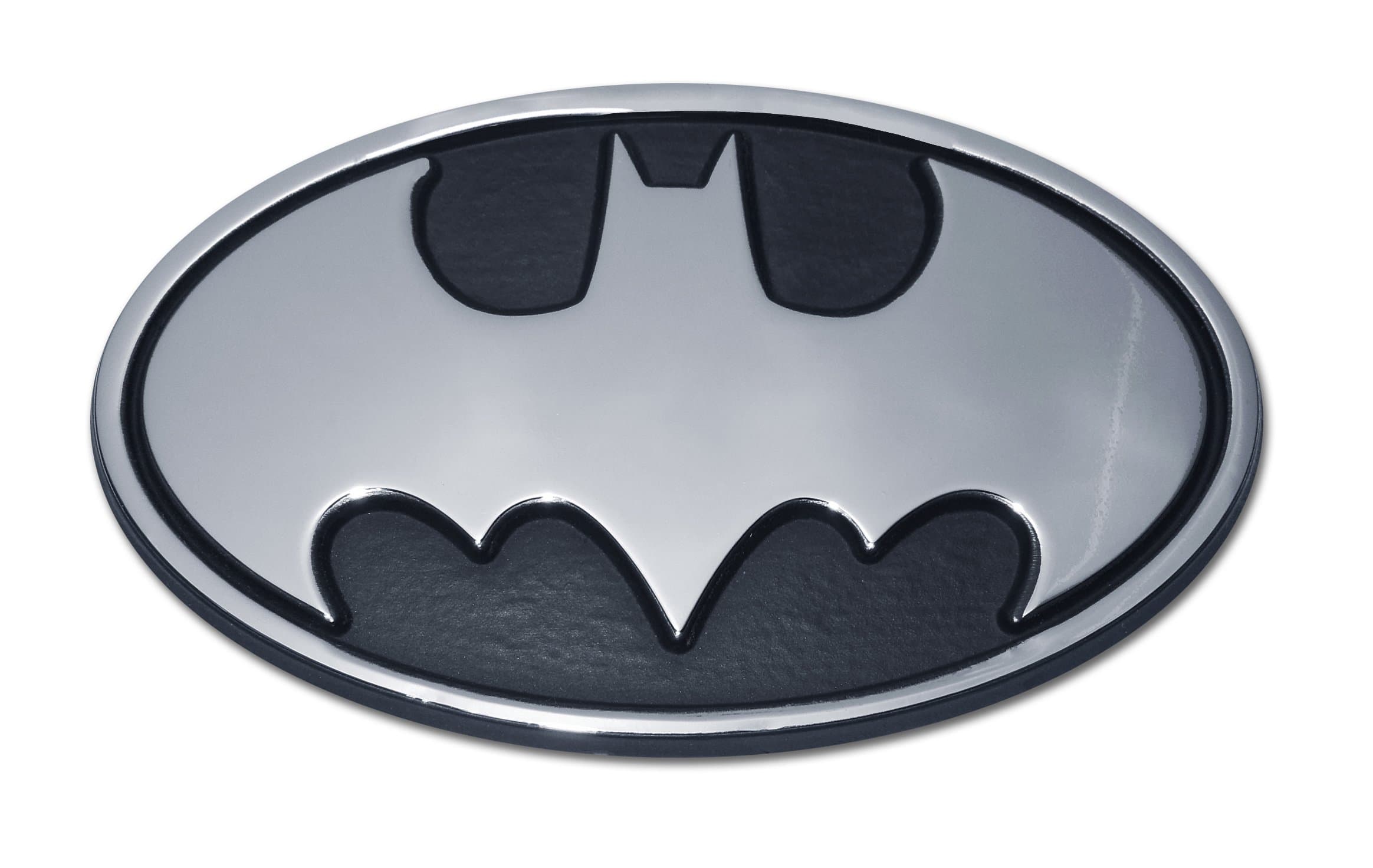 Offically Licensed DC Comics Batman Oval All Metal Superhero Emblem for Cars, Trucks, and All Auto | Universal Fit at 3.8" x 2.25" | Weatherproof