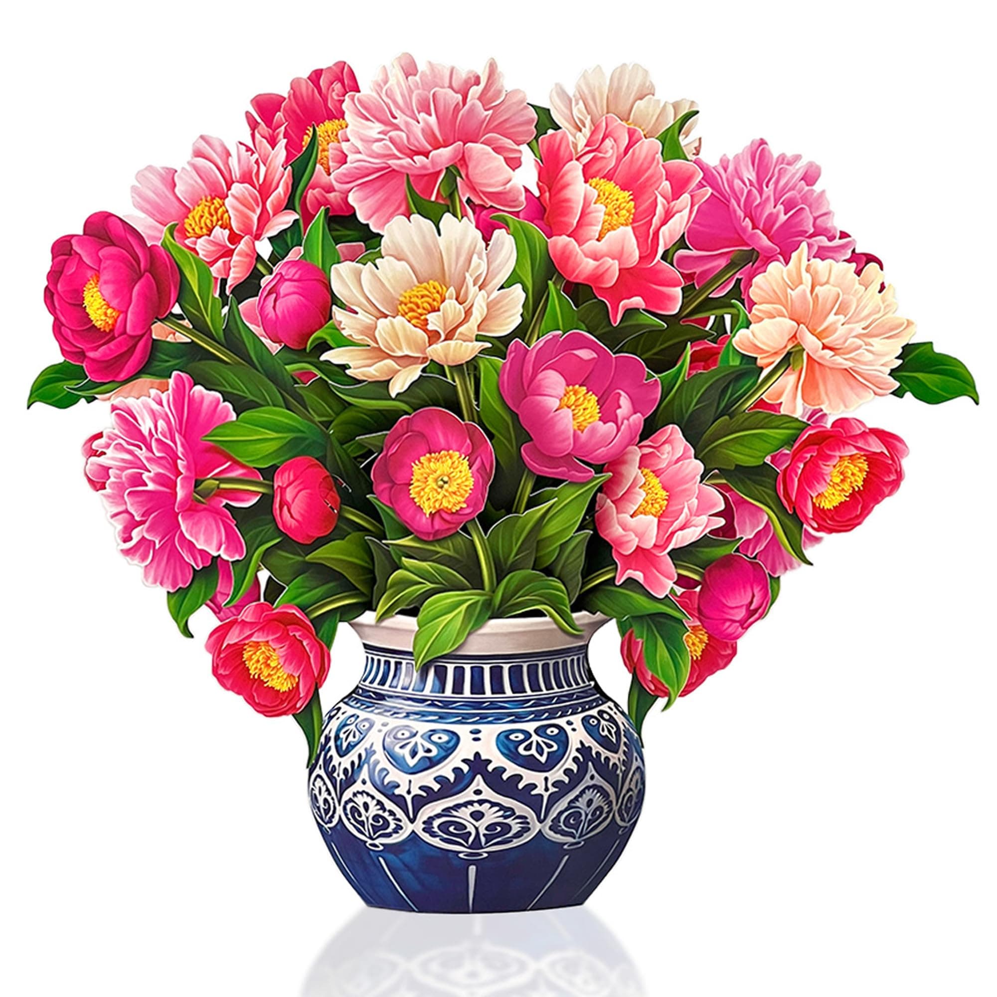 Pop Up Cards, Grande Peony Paradise, 18 Inch Life Sized Forever Flower Bouquet 3D Popup Greeting Card, Birthday Cards, Thank You Card, Blank Notecard & Envelope