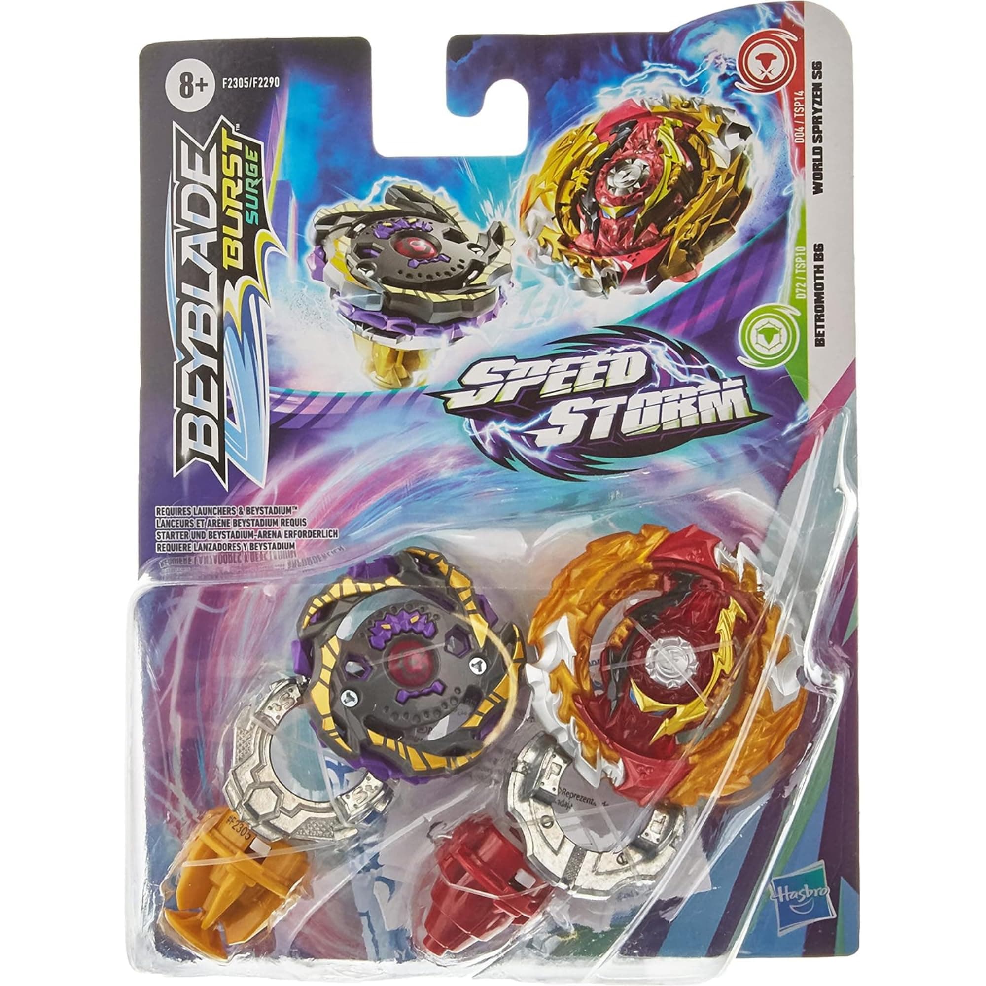 Hasbro Beyblade Burst Surge Speedstorm Battle Pack Twin Packs - World Spryzen S6 and Betromoth B6 Gyroscope