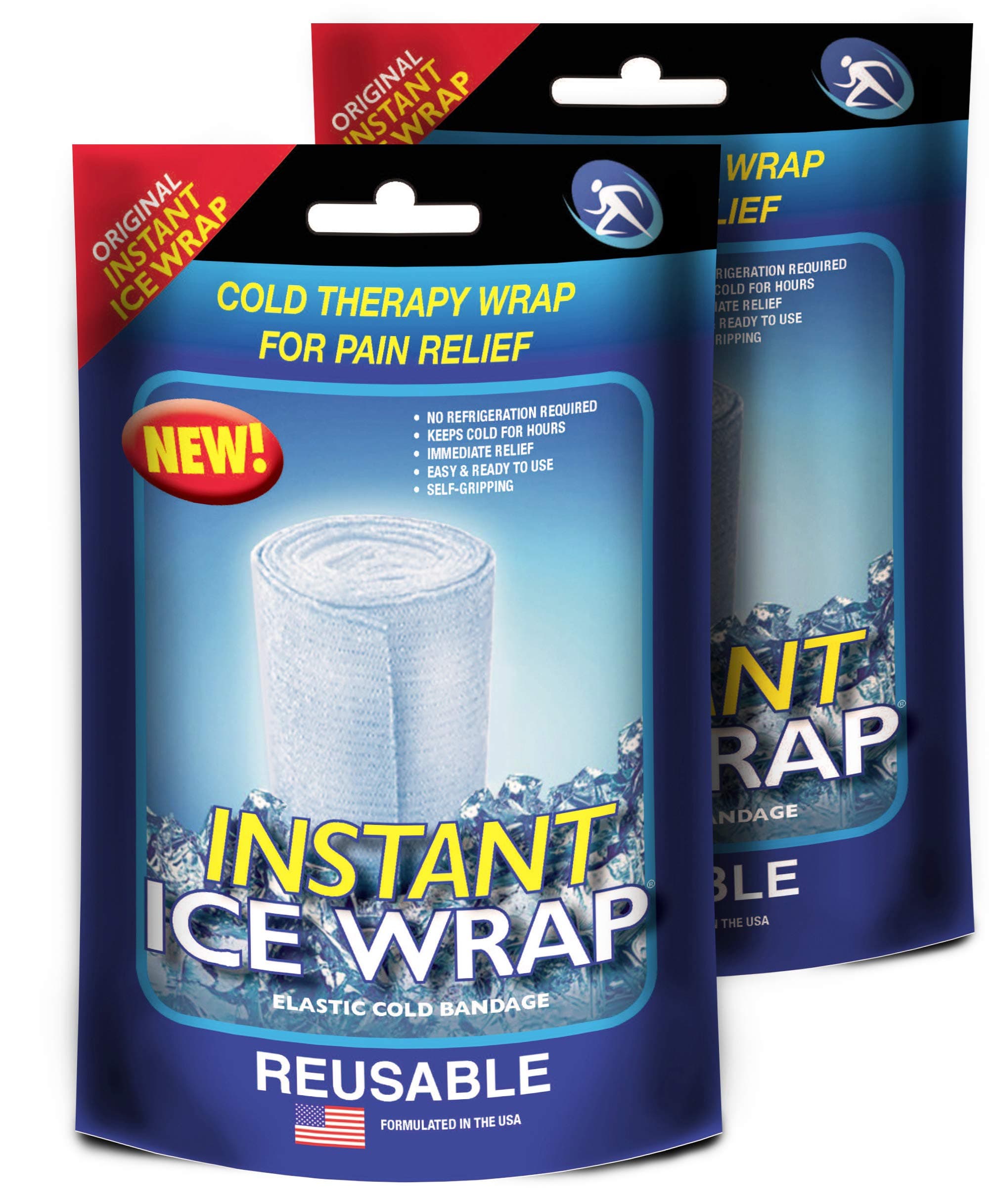 Instant Ice Wrap for Pain Relief, HEAL at Home and Help First Responders with Instant Ice Wrap: 2 Packs, Reusable, No Refrigeration Needed: