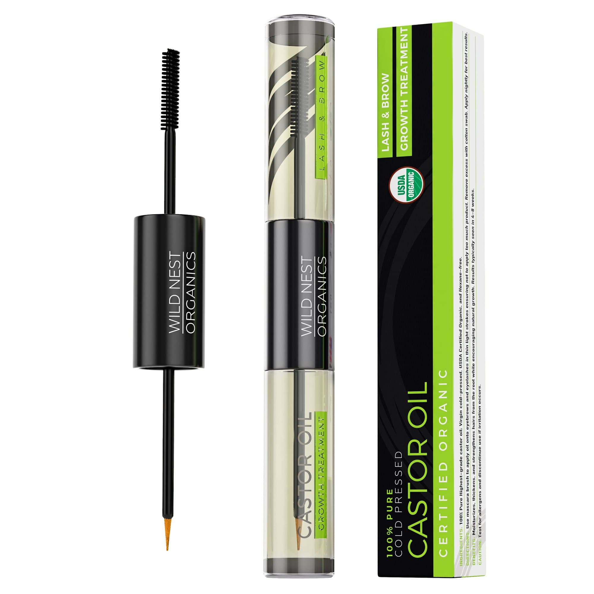 Organic Castor Oil USDA Certified Hair Regrowth Tonic Energizing Scalp Serum + eBook - Boost New Growth For Eyelashes, Hair, Eyebrows. Hair Loss Prevention Therapy + Cold Pressed Hexane-free