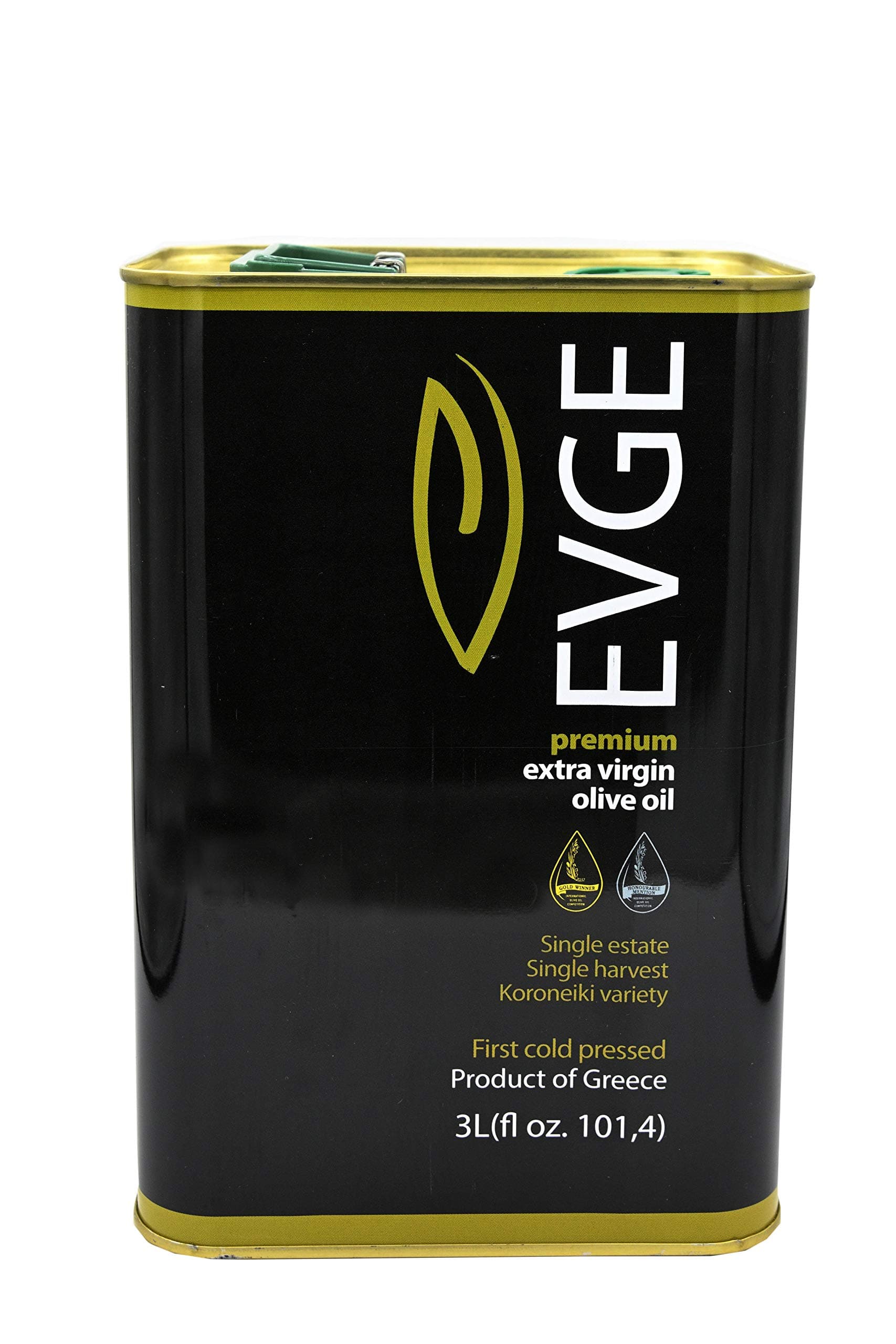 EVGE 3 Liter 2022 Harvest Premium Healthy Extra Virgin Olive Oil Single Estate Gold medal Kalamata Koroneiki