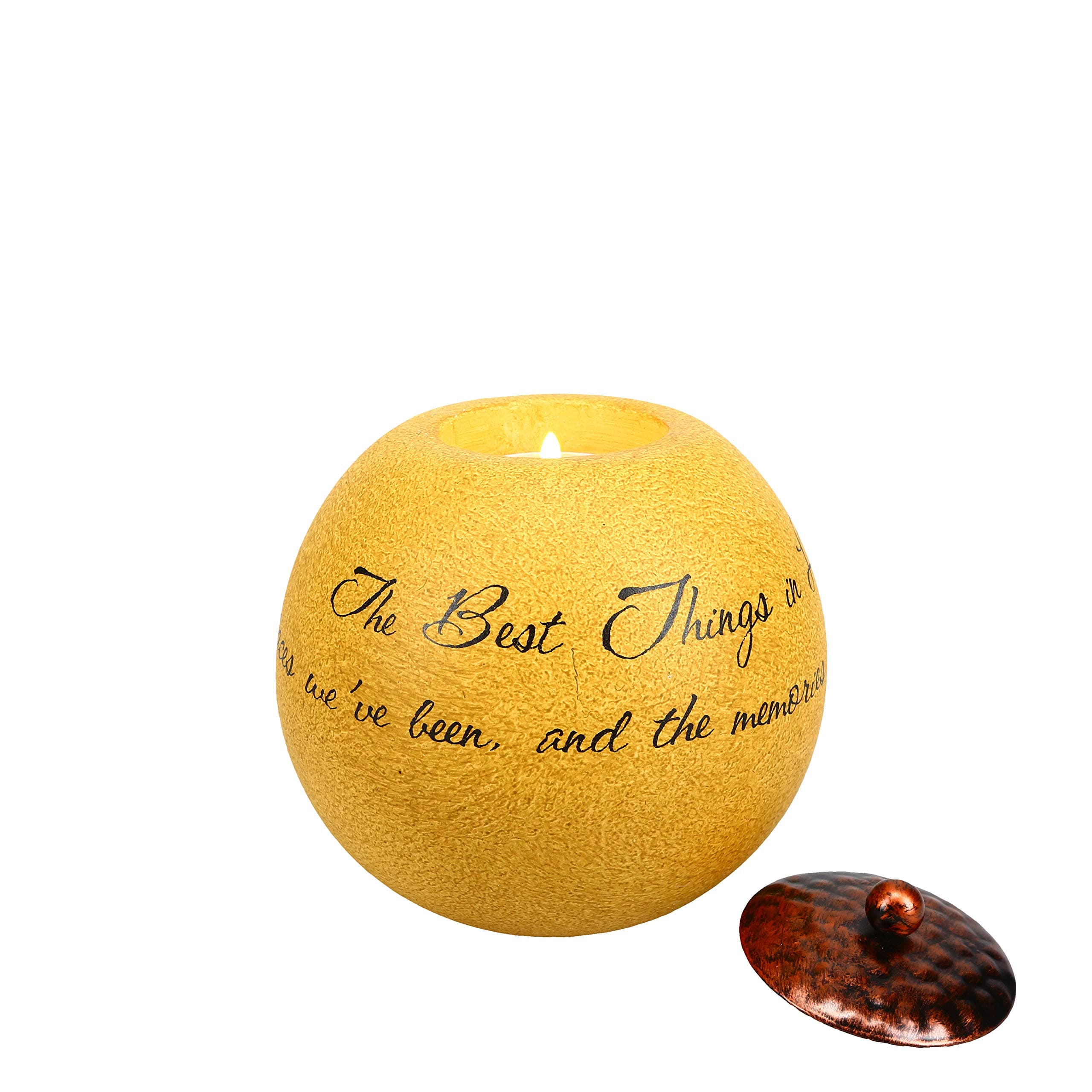 Pavilion - Comfort Candles The Best Things in Life - Includes Tea Light Candle, 4-1/2-Inch Round, Sentimental Saying