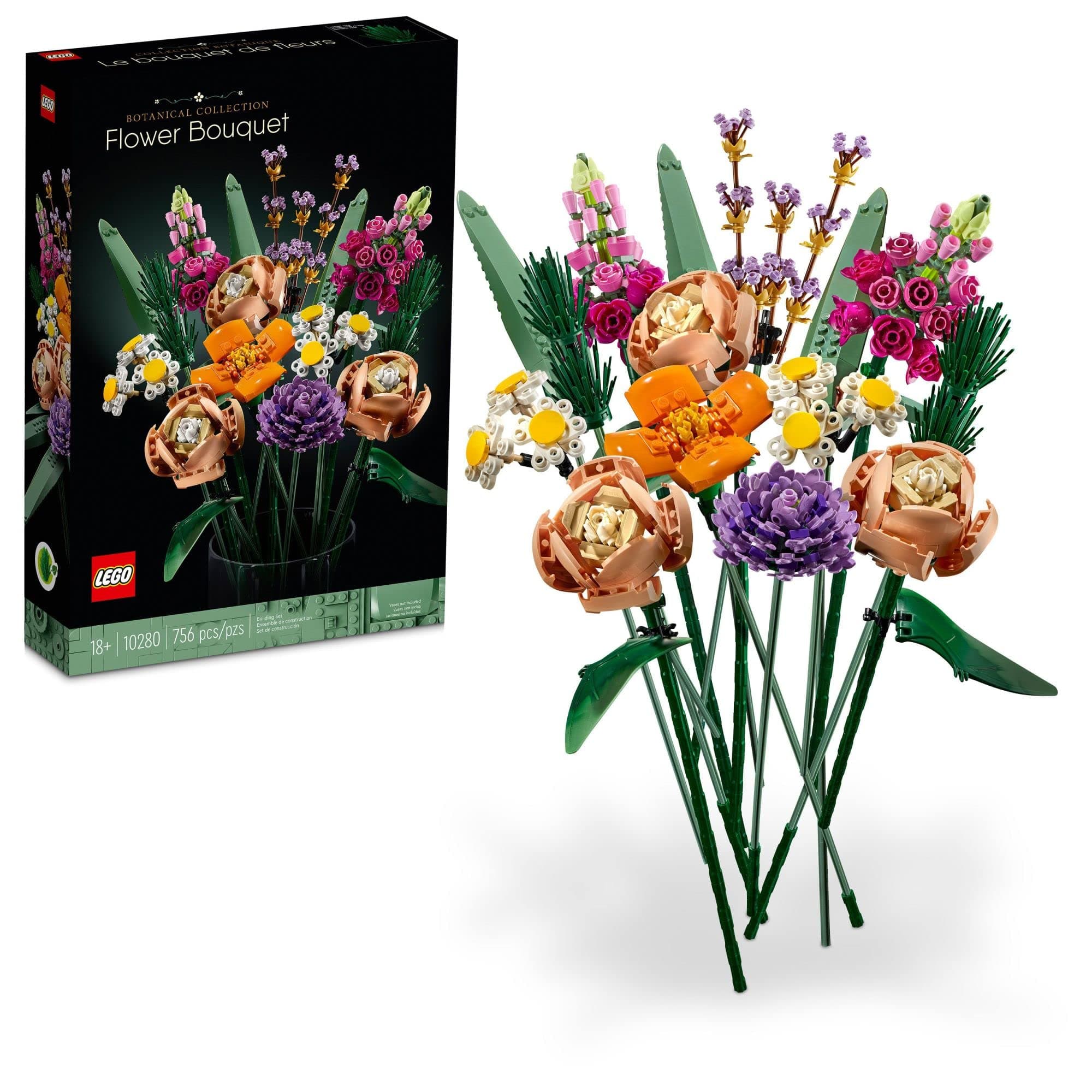 LEGO Flower Bouquet 10280 Building Kit; A Unique Flower Bouquet and Creative Project for Adults, New 2021 (756 Pieces)