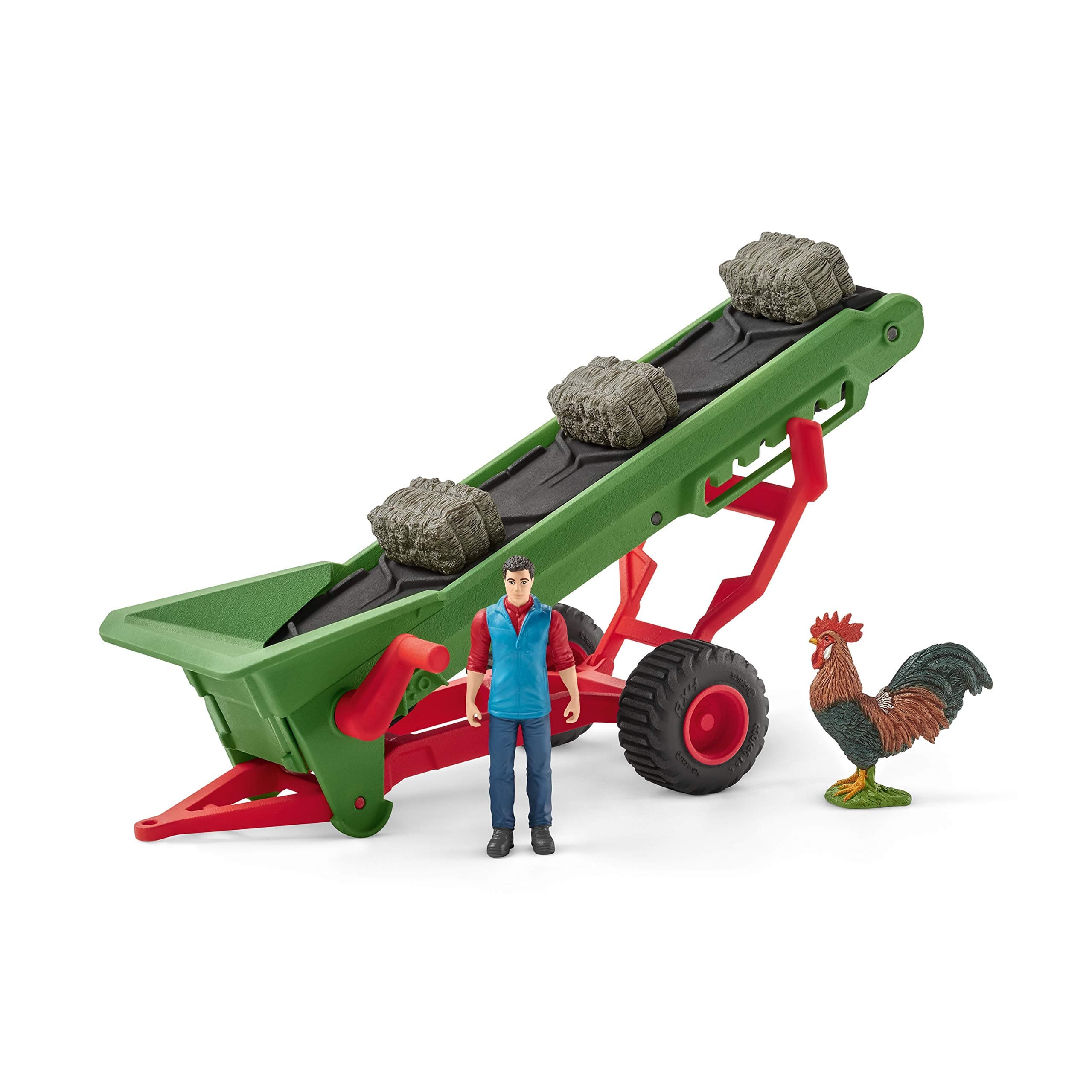 Schleich FBA_42377 Farm World Hay Conveyor with Farmer Toy