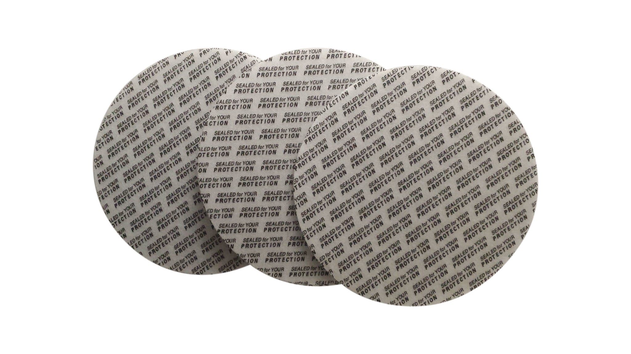 SanDaveVA 89mm Pressure Sensitive Qty 100 PS Foam Cap Liners Tamper Seal Cap Liner Sealed for your Protection