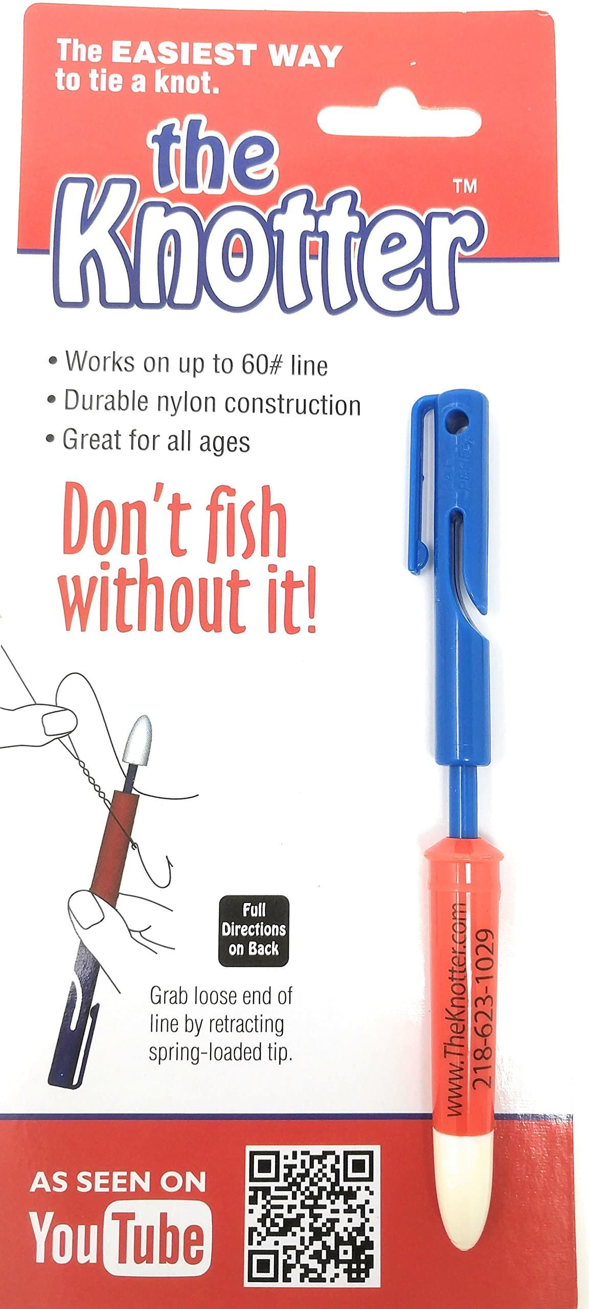 HBK Knot Tying Tool, red White Blue