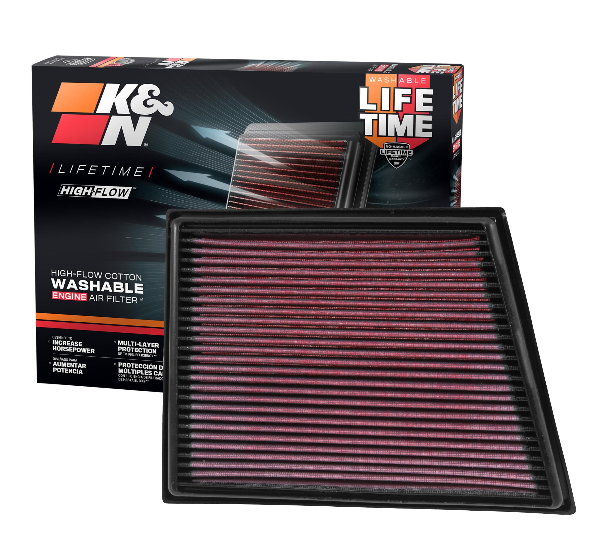 High-Flow Original Lifetime Engine Air Filter: Increase Power: Premium, Washable: Compatible with 2014-2024 BMW: (See Product Description for Select Models) 33-3025