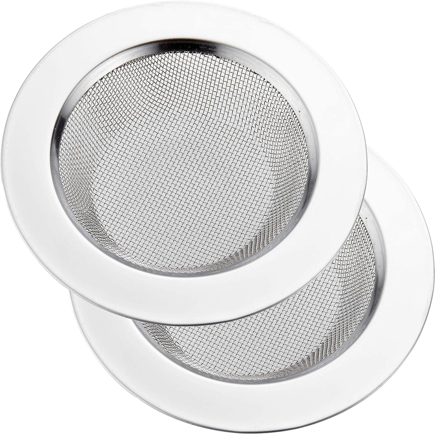 LASSHSWA 2 PCS Kitchen Sink Strainer Stainless Steel, Kitchen Sink Drain Strainer, Sink Strainers with Large Wide Rim 4.5" Diameter for Kitchen Sinks