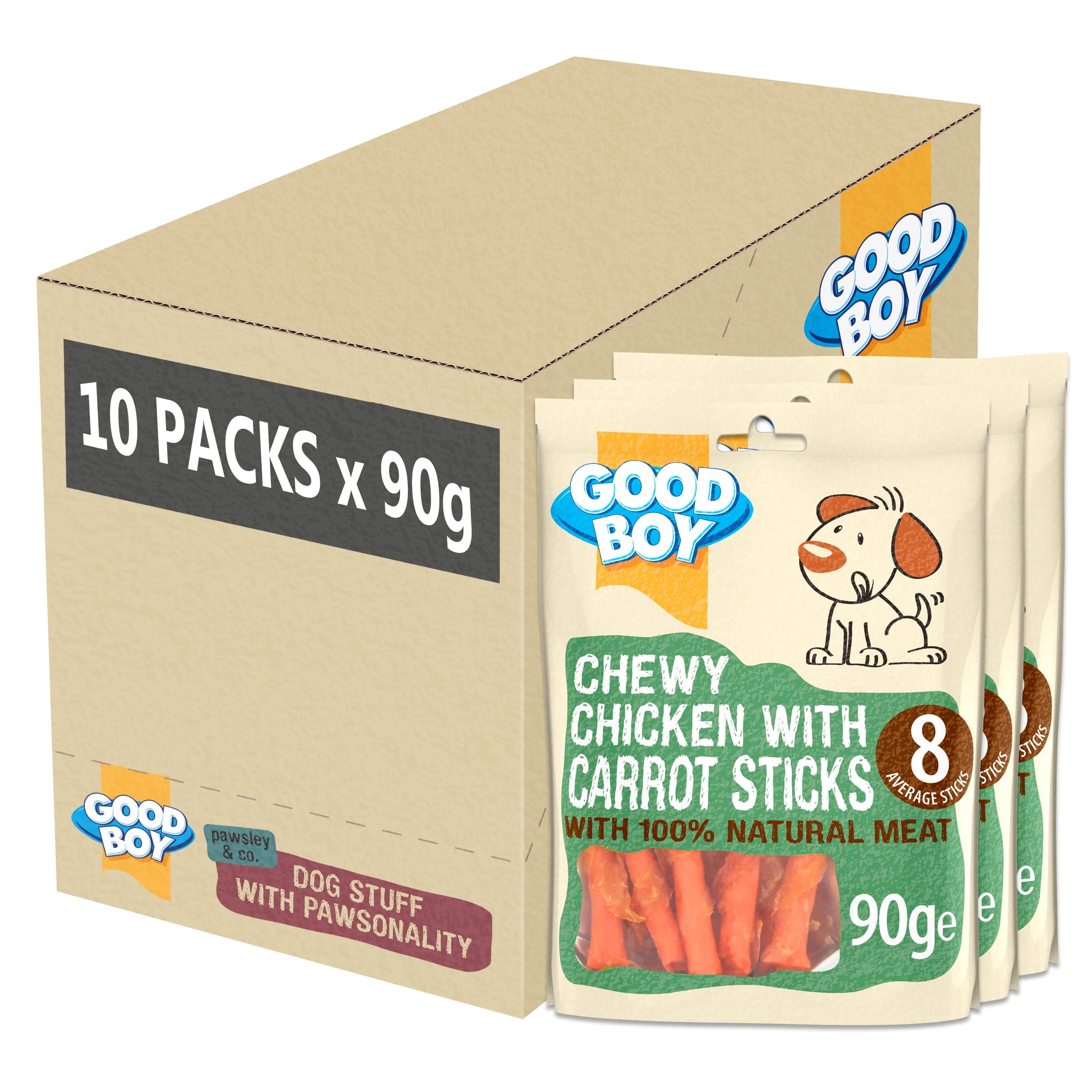 Armitage Good Boy Chicken Carrot Stick 90g Dog Treat 100% Breast Meat